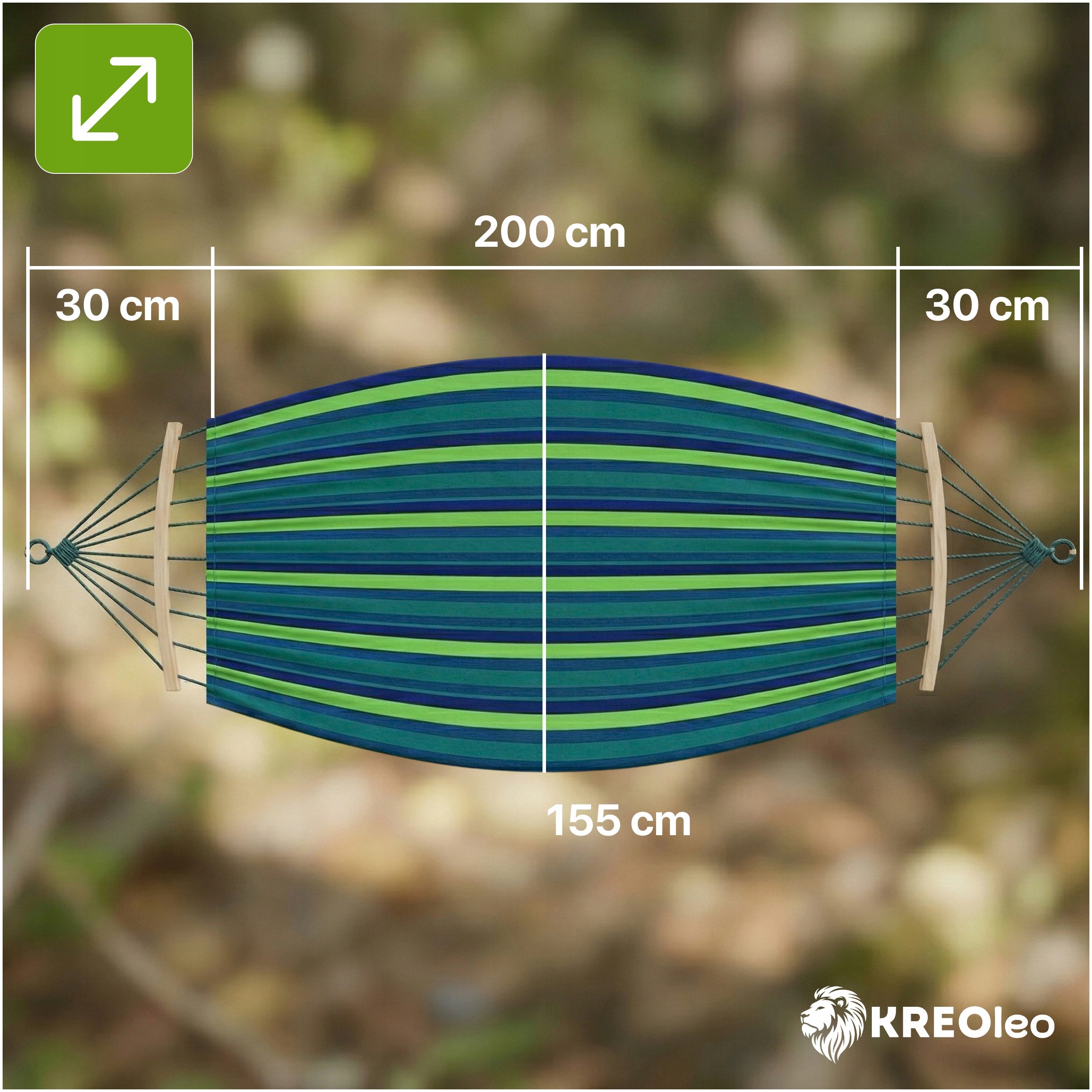 GARDEN HAMMOCK 2 PERSON SWING XXL REINFORCED STRONG HEADBAND LARGE + BAG Model HAMAK 2 OSOBOWY OGRODOWY KREOLeo