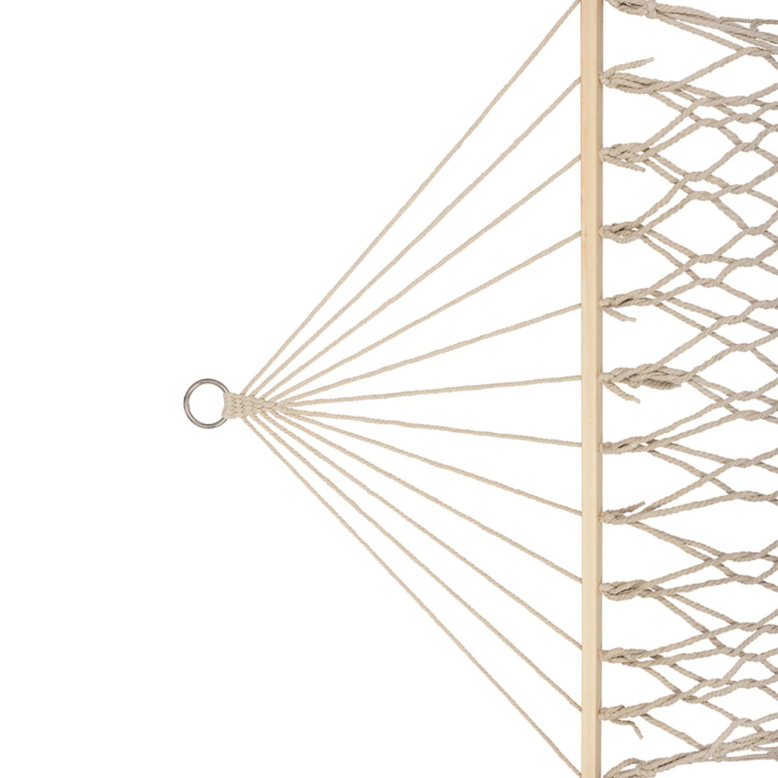 GARDEN HAMMOCK BRAZILIAN SWING BOHO WITH FRINGES MESH BEIGE ECRU 150kg Material width 100 cm