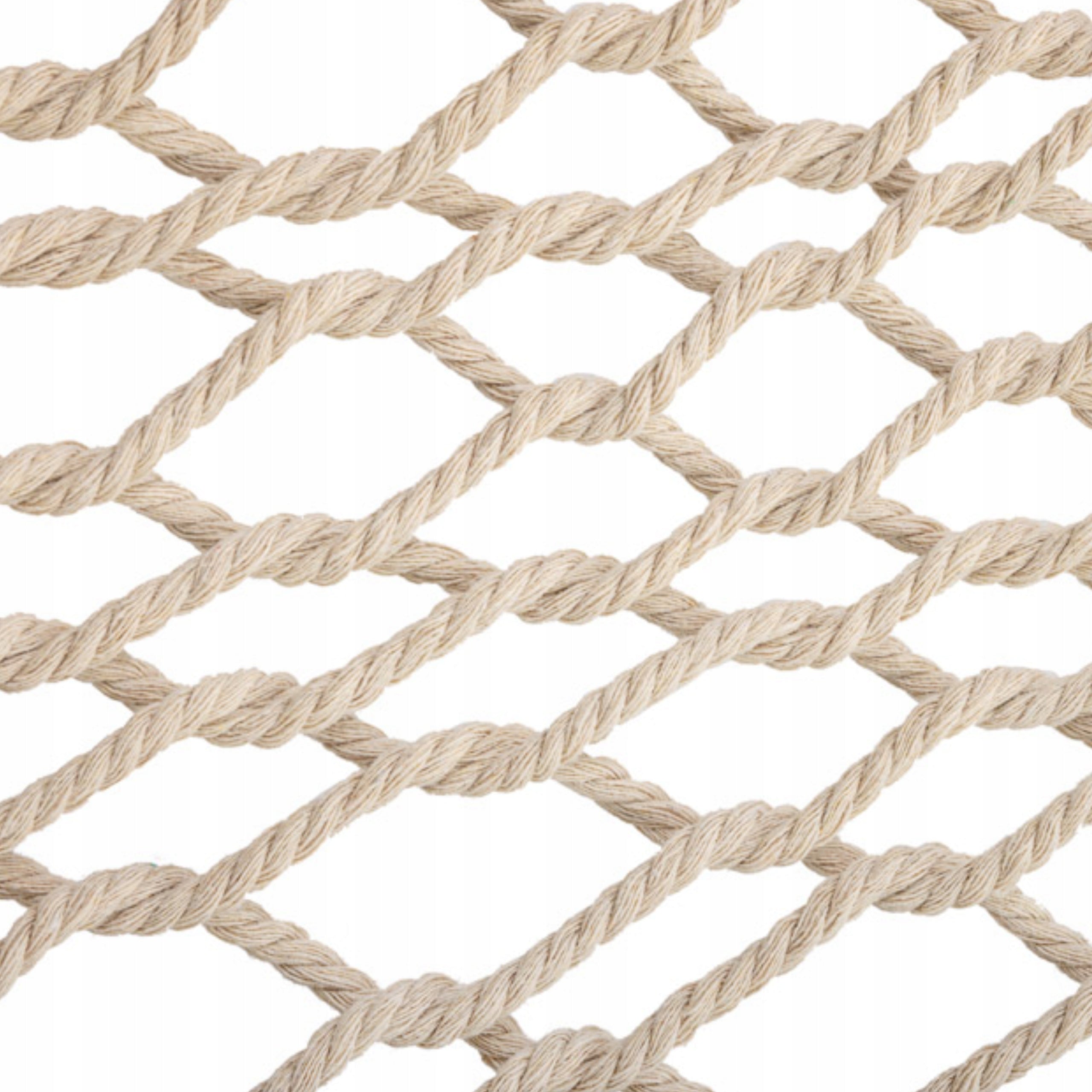 GARDEN HAMMOCK BRAZILIAN SWING BOHO WITH FRINGES MESH BEIGE ECRU 150kg Model HAMAK Z FRĘDZLAMI 200cm
