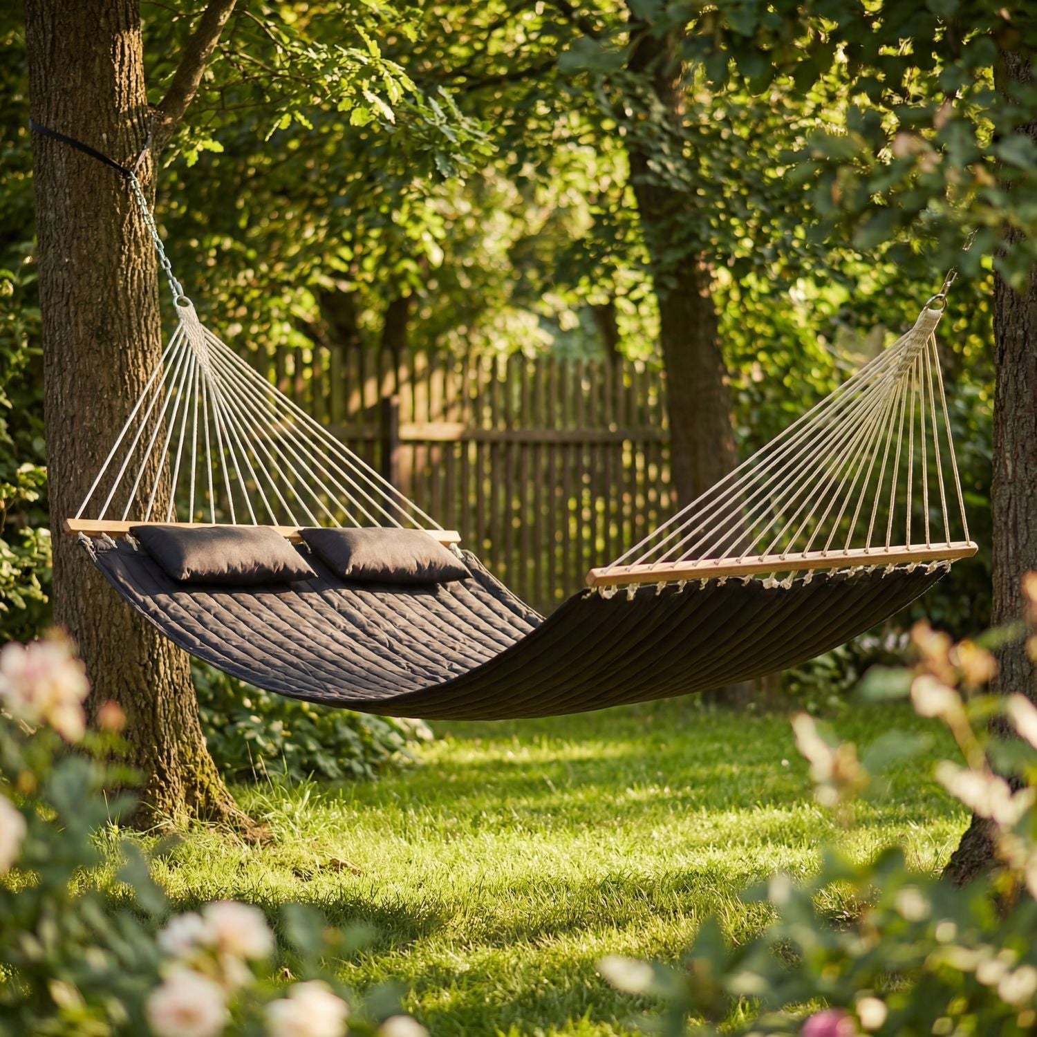 GARDEN HAMMOCK DOUBLE LARGE WITH PILLOWS AND BAR LUVERNO Manufacturer code O-42428
