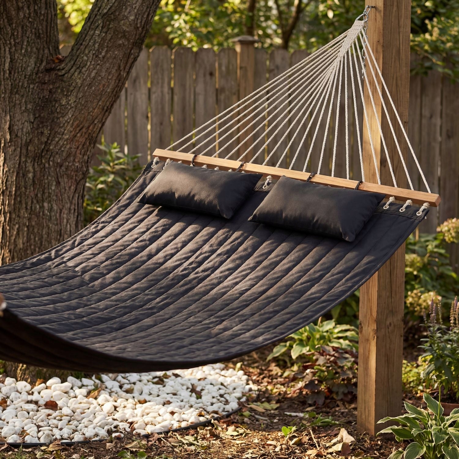 GARDEN HAMMOCK DOUBLE LARGE WITH PILLOWS AND BAR LUVERNO Model O-42428