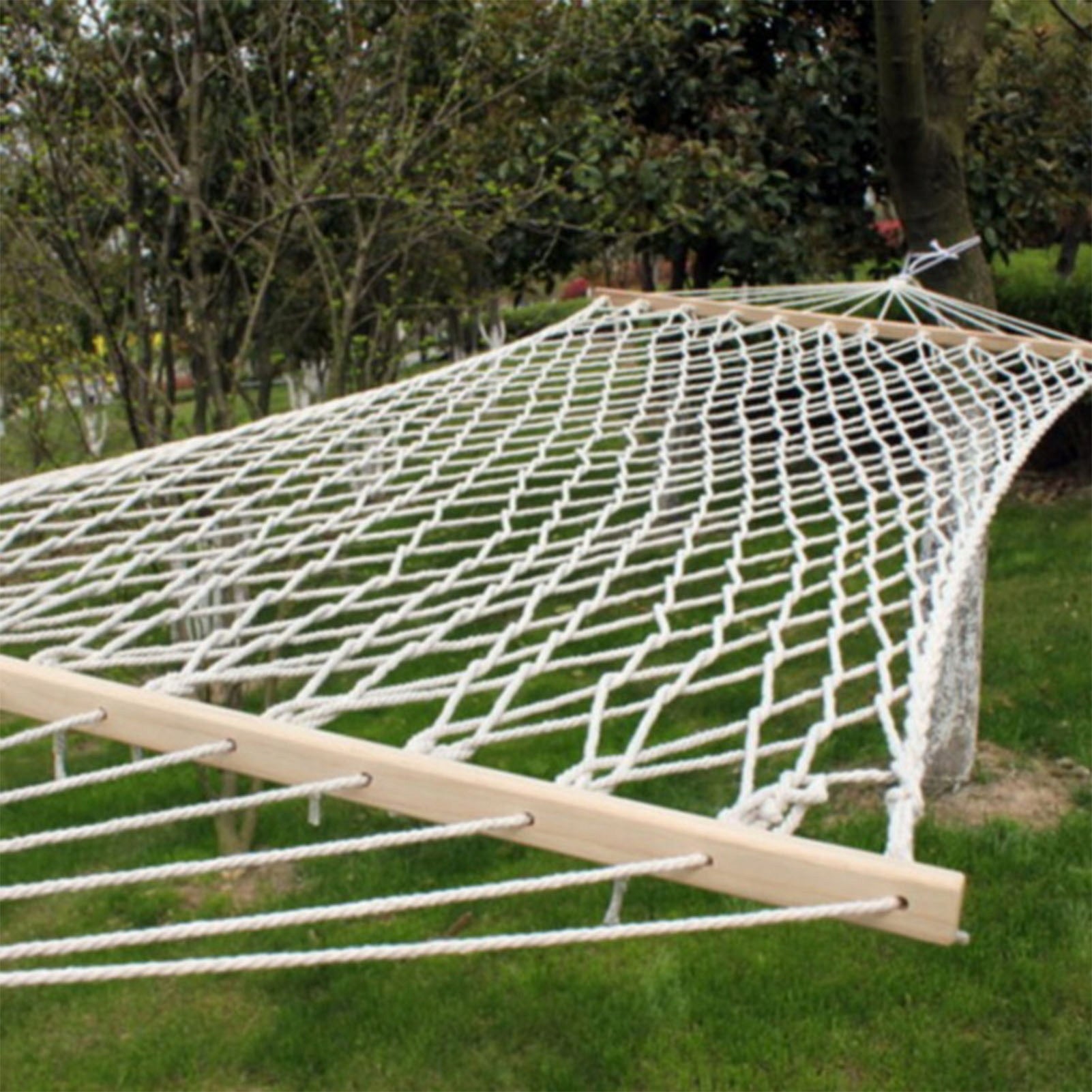 GARDEN HAMMOCK STRING SWING WITH FRAME ROCKER MESH BRAIDED WHITE Kind hammock with rod