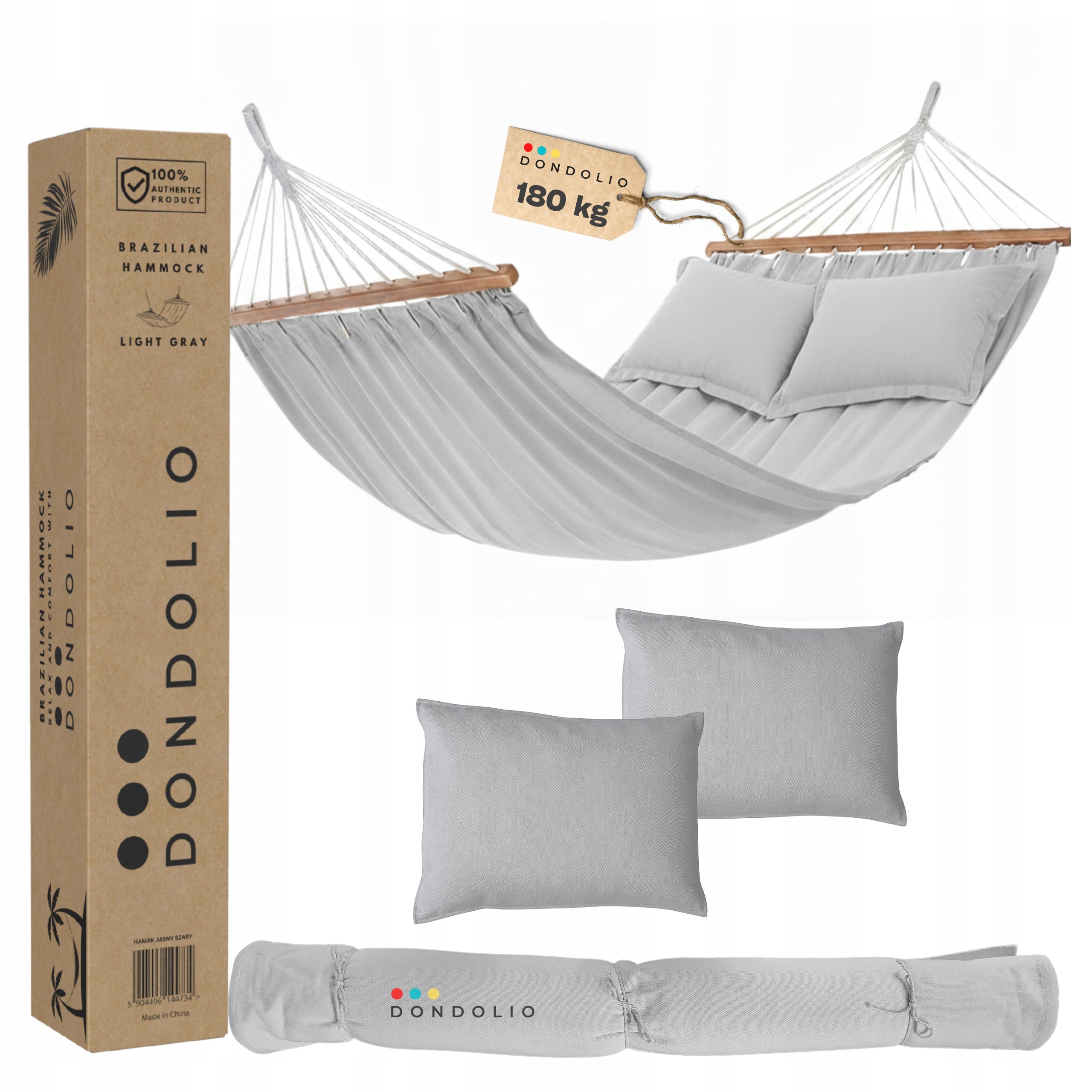 GARDEN HAMMOCK Style BOHO Double XXL 180kg 2 x PILLOW Comfort DONDOLIO