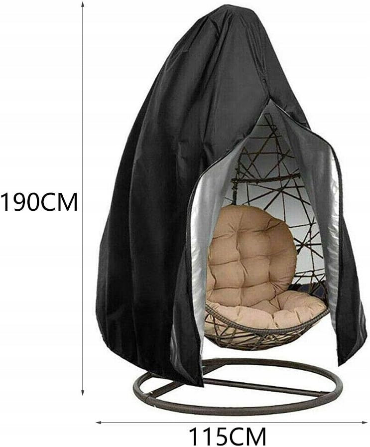 GARDEN HANGING CHAIR COVER DOUBLE COCOON SWING BLACK Kind for swing