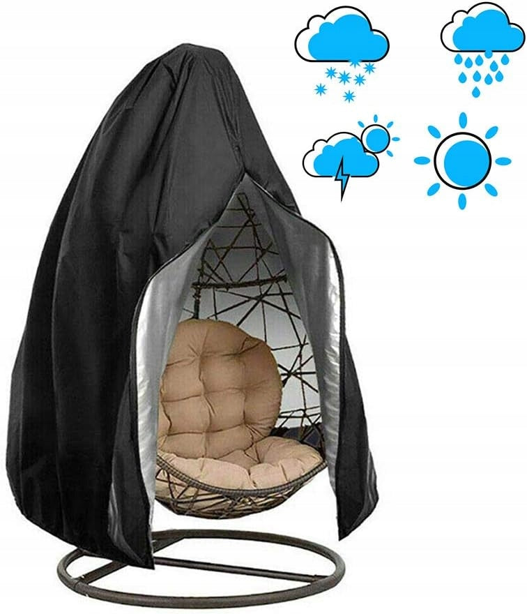 GARDEN HANGING CHAIR COVER DOUBLE COCOON SWING BLACK Manufacturer no brand