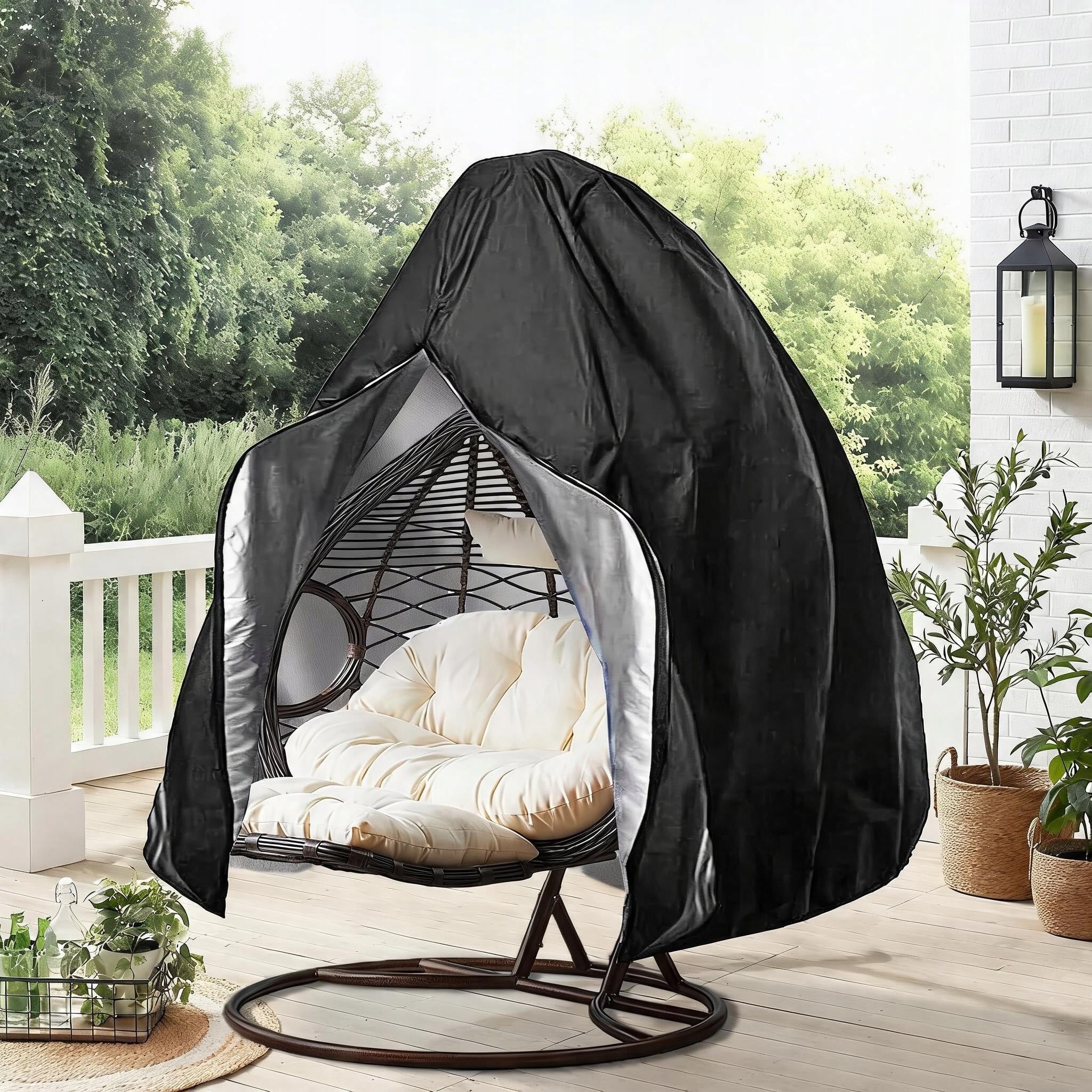 GARDEN HANGING CHAIR COVER DOUBLE WATERPROOF OXFORD COVER Length 200 cm