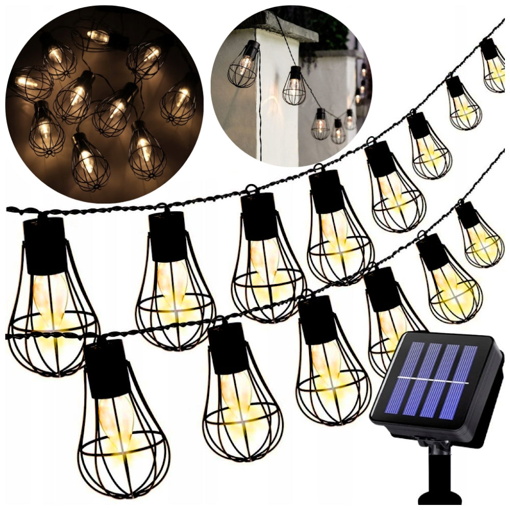 GARDEN LAMPS SOLAR GARLAND RETRO LOFT SOLAR TERRACE BALCONY