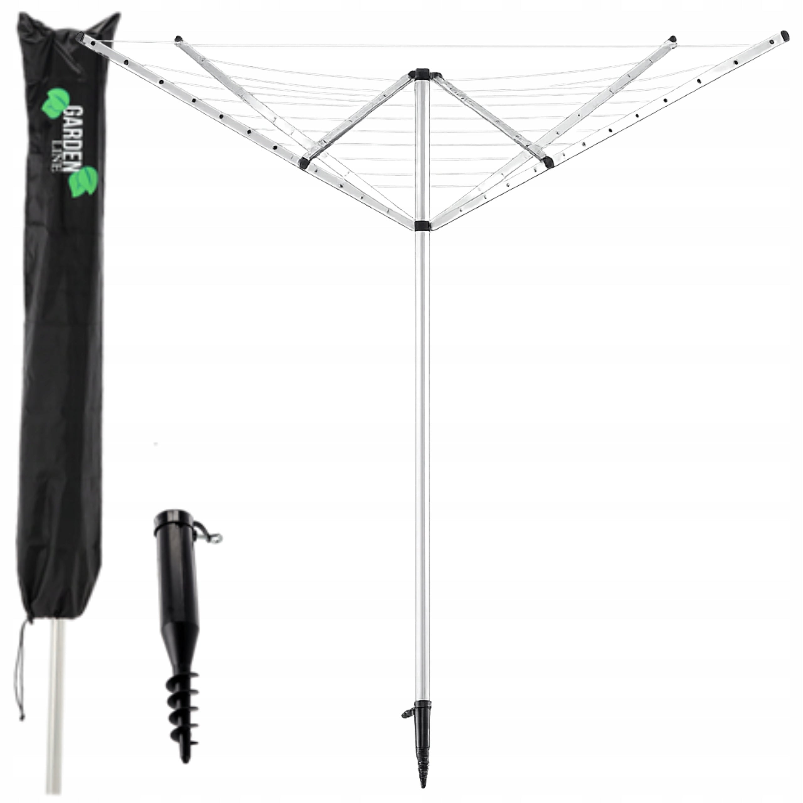 GARDEN LAUNDRY DRYER 4 ARMS 50 M WITH COVER LARGE ROOMY SOLID Packaging status original