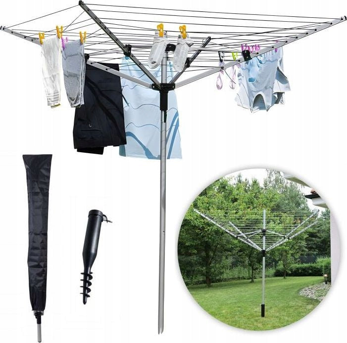 GARDEN LAUNDRY DRYER 60 METERS DRYING AREA DRILL COVER