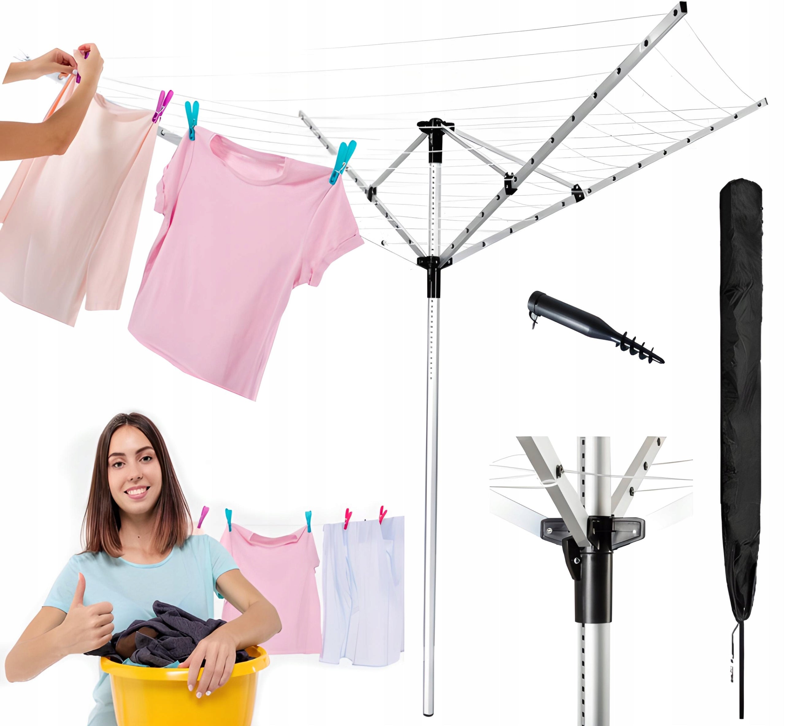 GARDEN LAUNDRY DRYER FOR DRYING ROTARY XXL 60M ! OUTDOOR