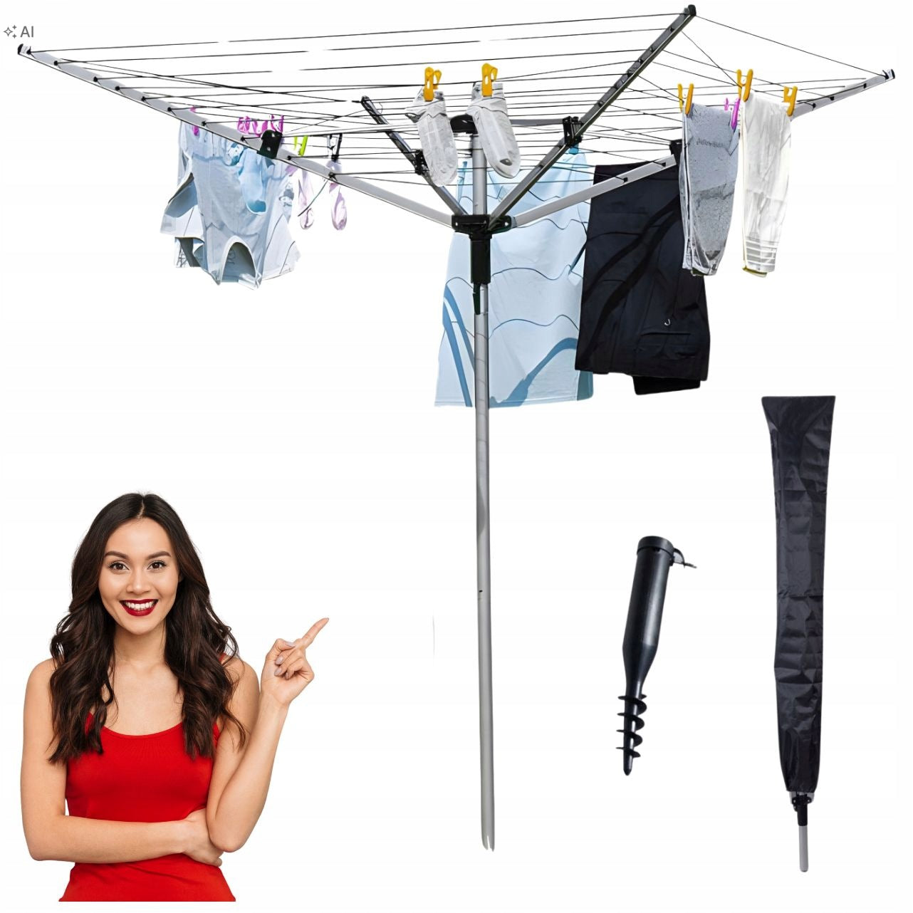 GARDEN LAUNDRY DRYER FOR DRYING ROTARY XXL 60M ! OUTDOOR