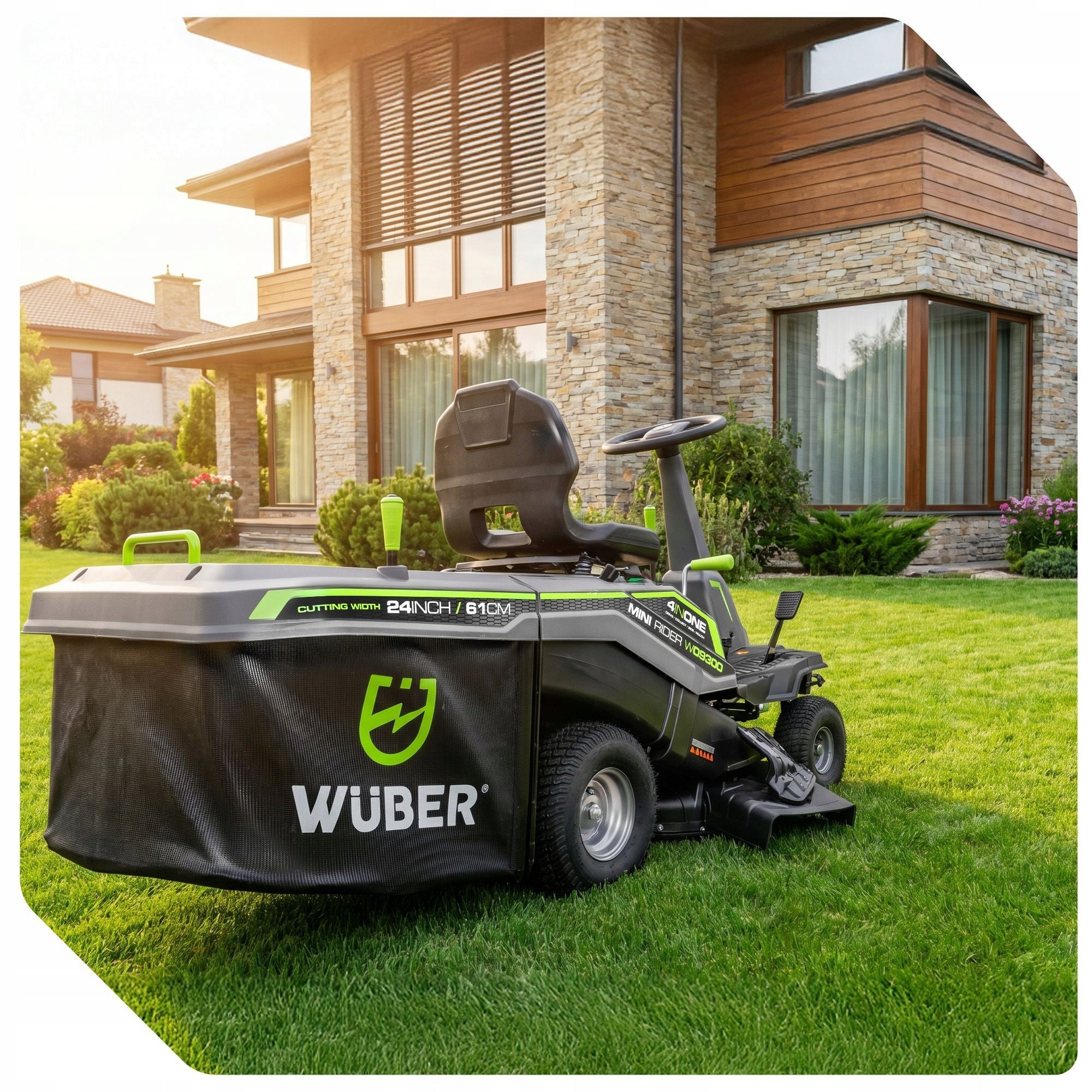 GARDEN LAWN MOWER WITH BASKET 150L / 61cm / 6,12KM STRONG RETURNABLE 4in1 Brand Wuber