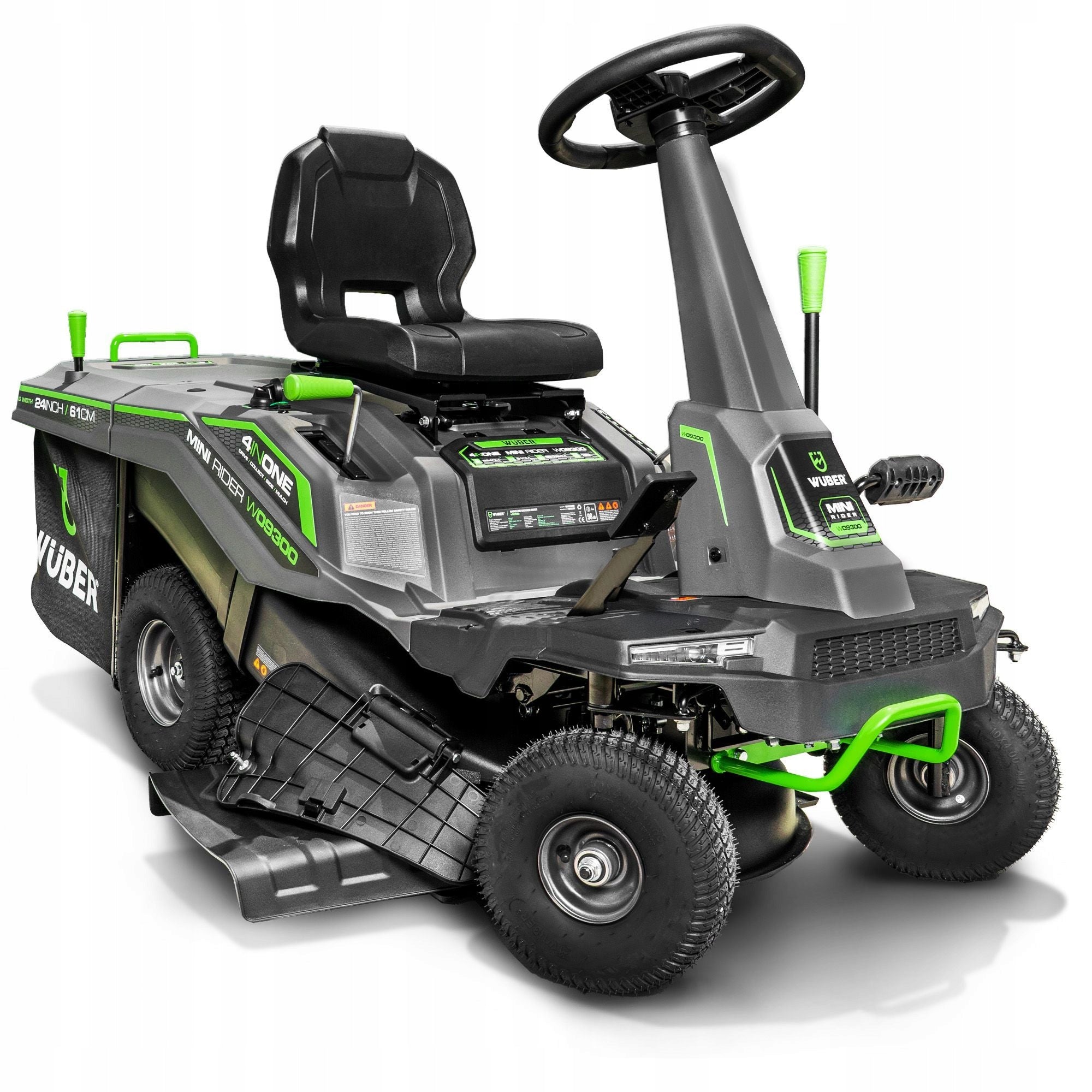 GARDEN LAWN MOWER WITH BASKET 150L / 61cm / 6,12KM STRONG RETURNABLE 4in1 Model W09300 KOSIARKA-TRAKTOREK OGRODOWY MINI RIDER 4W1