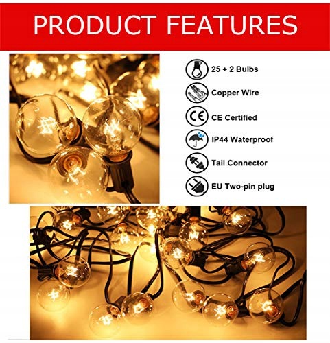 GARDEN LIGHT CHAIN 7 5M G40 25 BULB WATERPROOF FOR STEEL Manufacturer code Bez marki