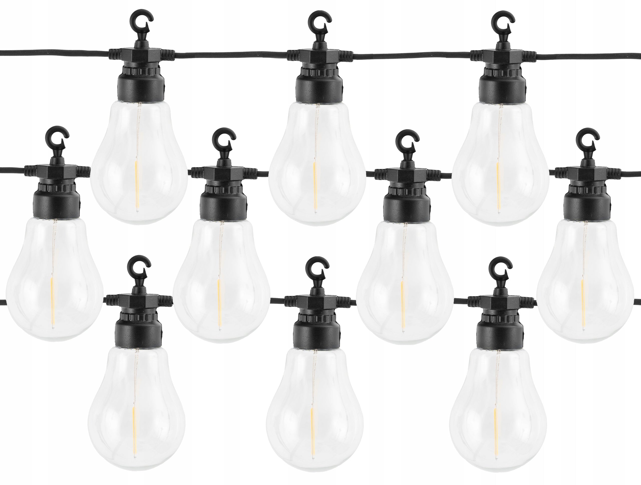 GARDEN LIGHT GARLAND 10x E27 LED BULBS LAMPS GARDEN TERRACE BALCONY 5m