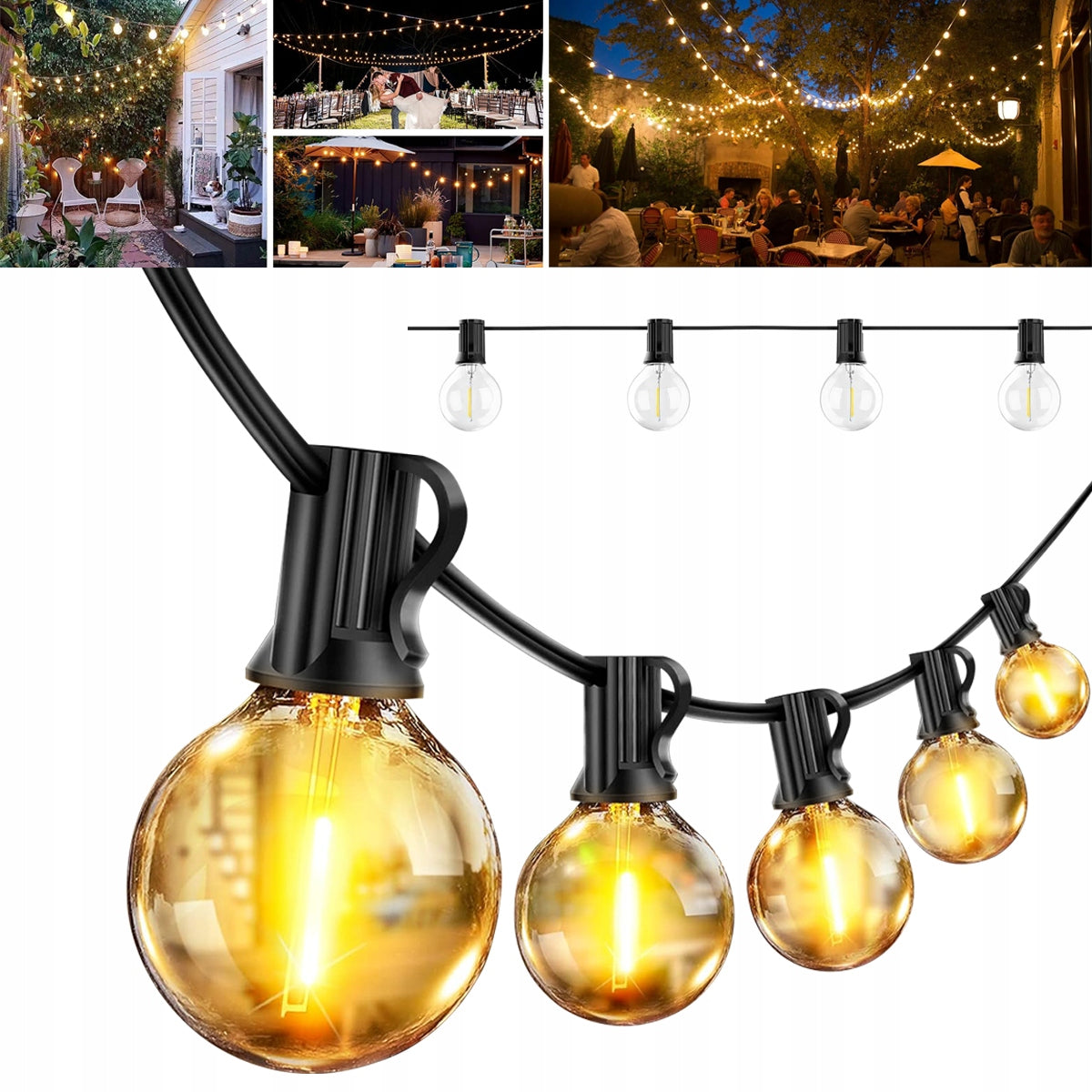 GARDEN LIGHT GARLAND 18m 30 LED Garden Lights 230v Outdoor Current