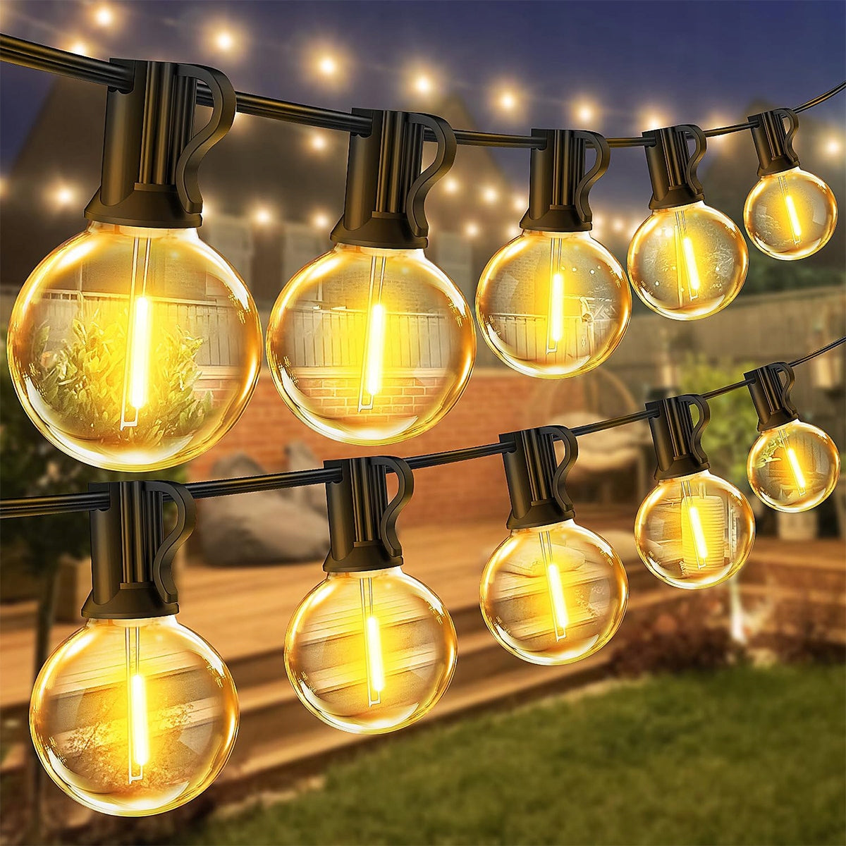 GARDEN LIGHT GARLAND 30m 50 LED Garden Lights 230v Outdoor Current Brand no brand
