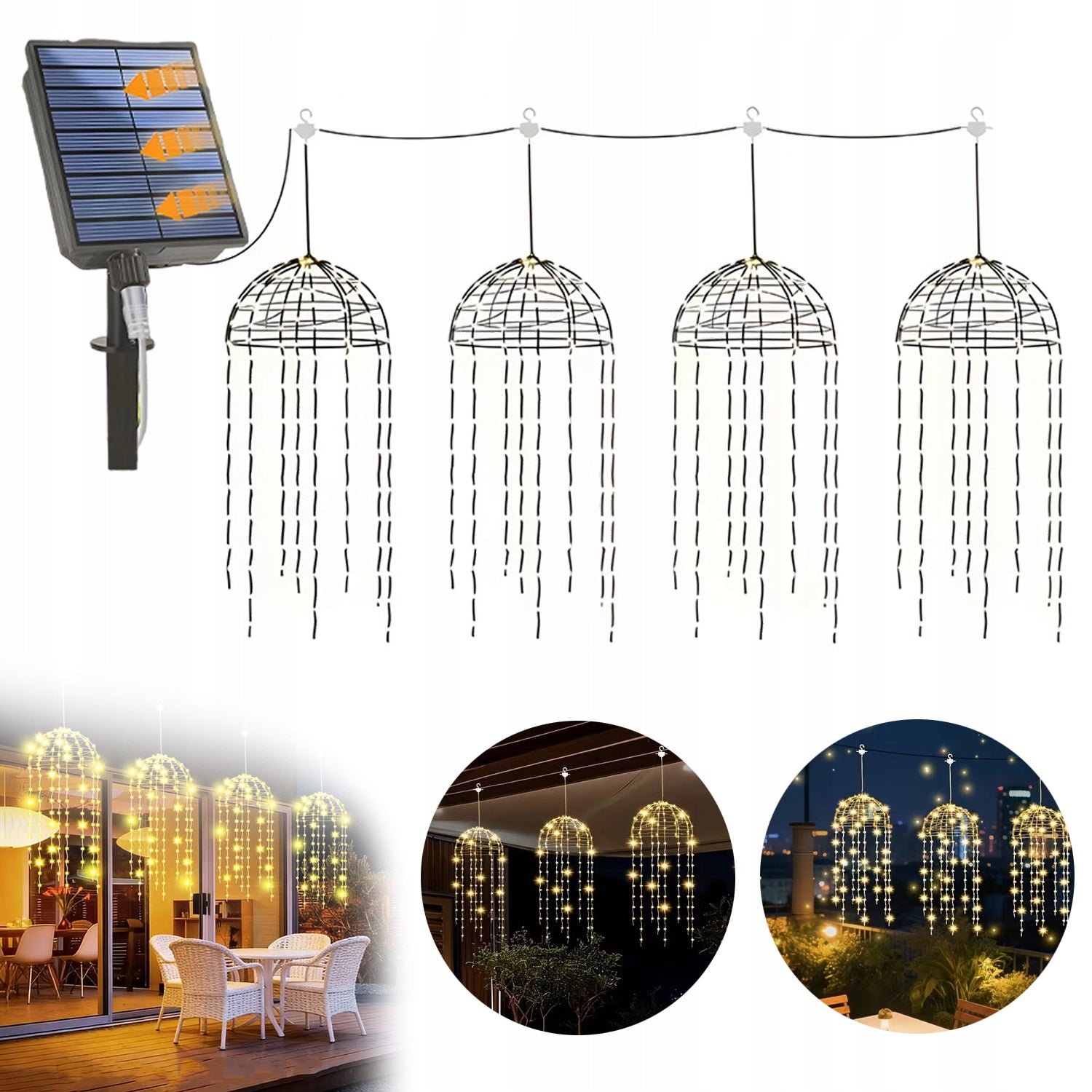 GARDEN LIGHTS SOLAR JELLYFISH, ENERGY-SAVING, FOR HANGING ON