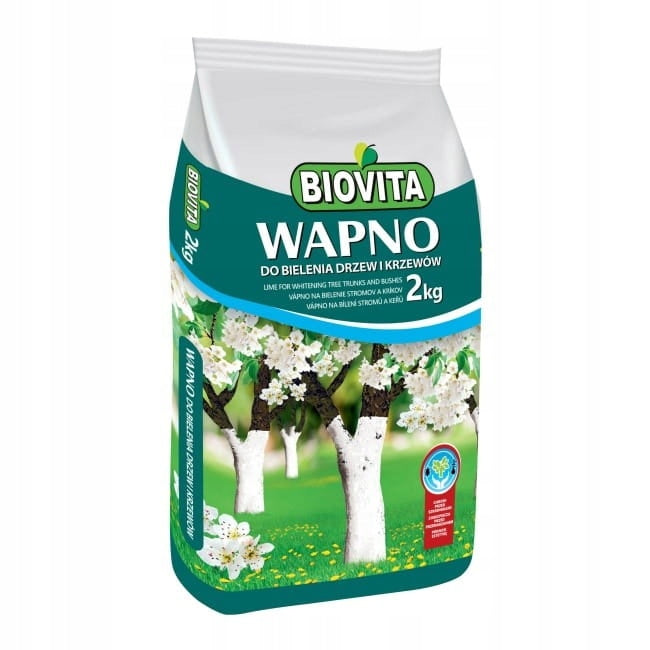 GARDEN LIME FERTILIZER FOR DEACIDIFYING BLEACHING TRUNKS OF SHRUB TREES 2KG BIOVITA Packaging status original
