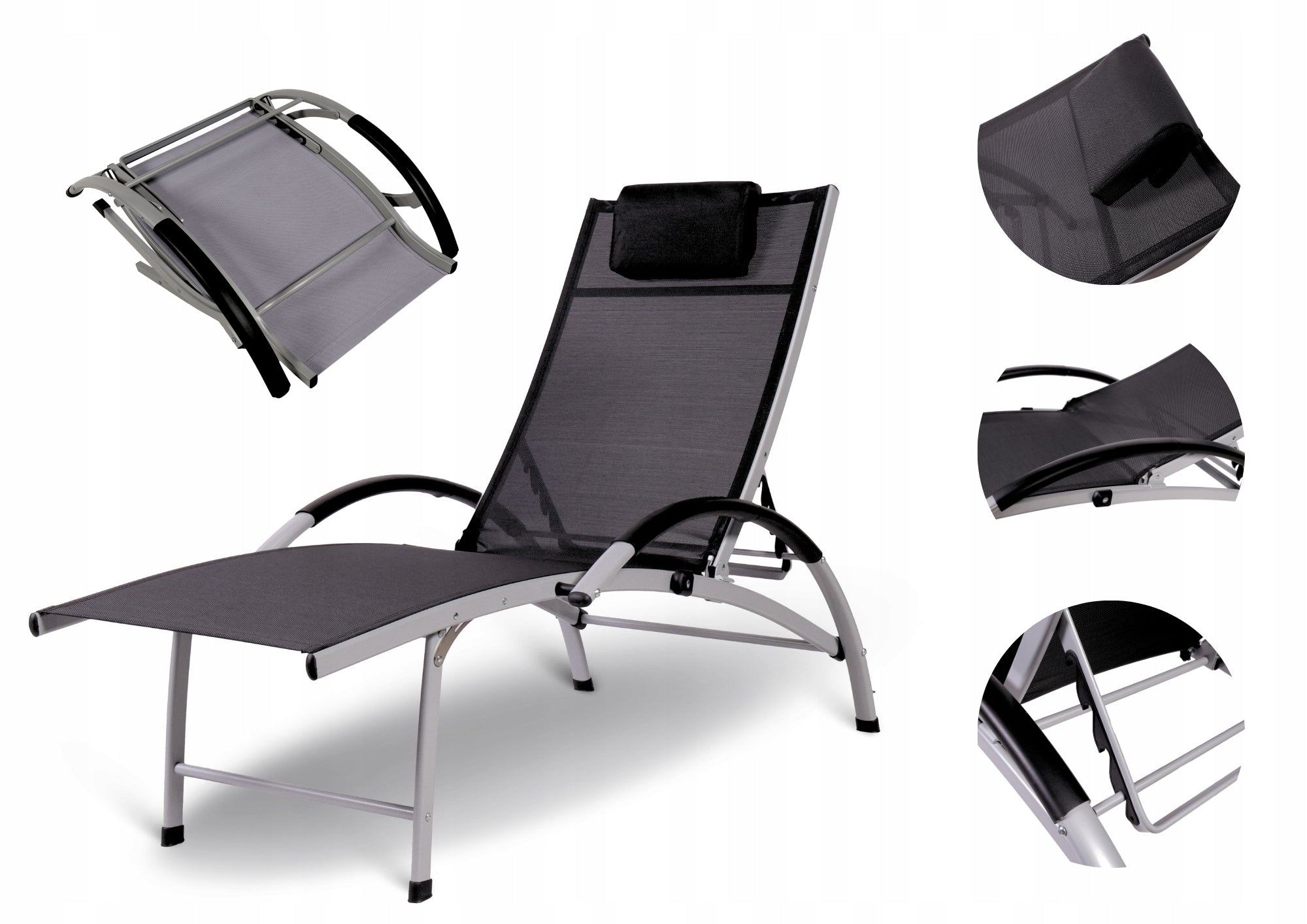 GARDEN LOUNGER ADJUSTABLE FOLDING FIELD BED