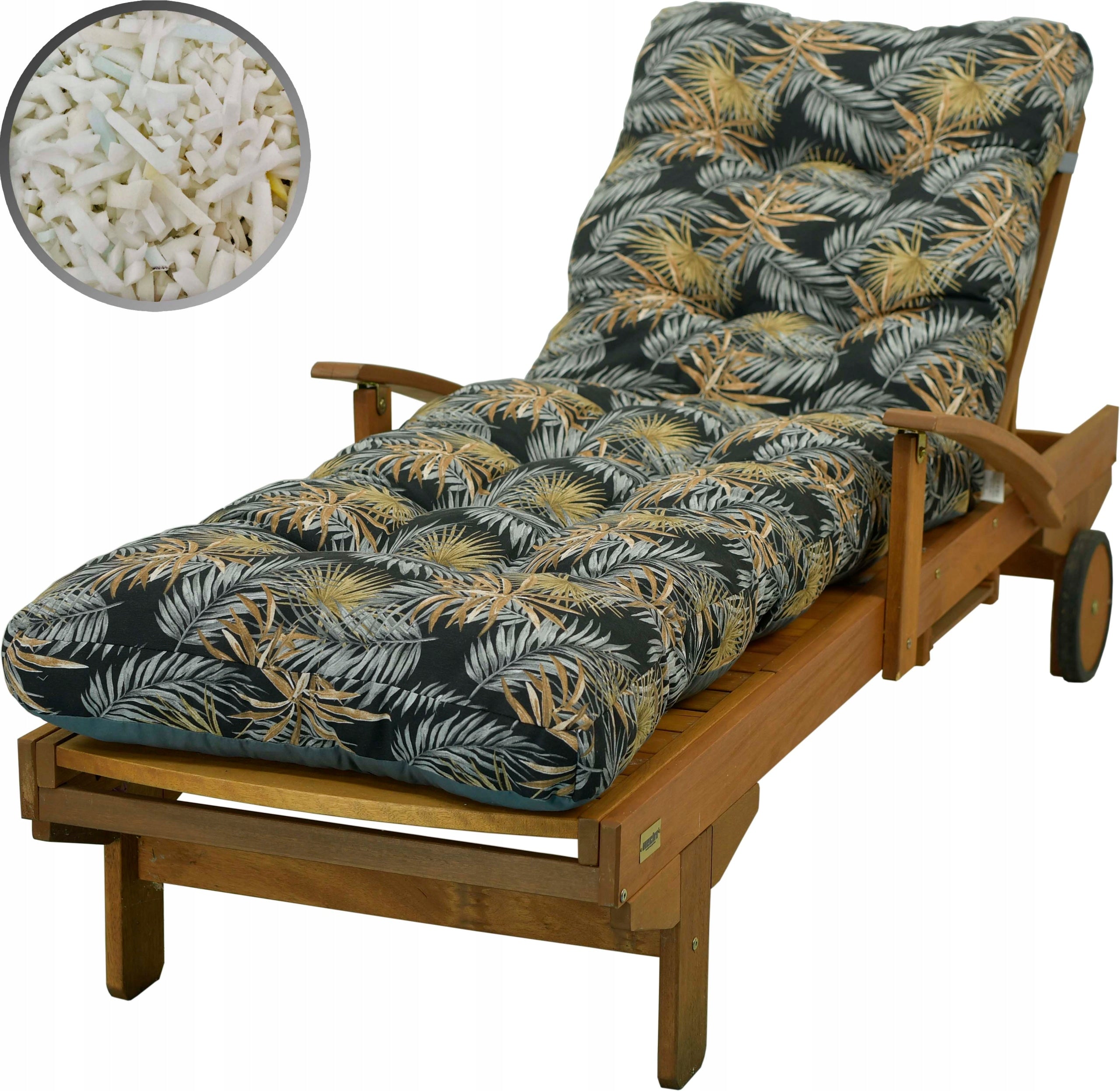GARDEN LOUNGER CUSHION 197x60 cm THICK COMFORTABLE AMPO