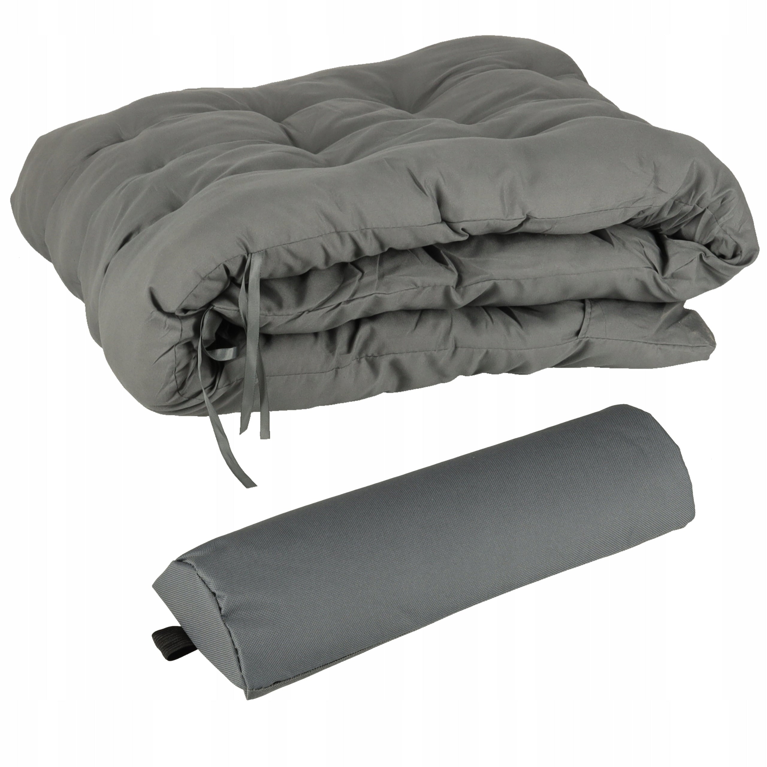 GARDEN LOUNGER FOLDING BEACH CHAIR HIKING COUCH GREY + PILLOW Color gray