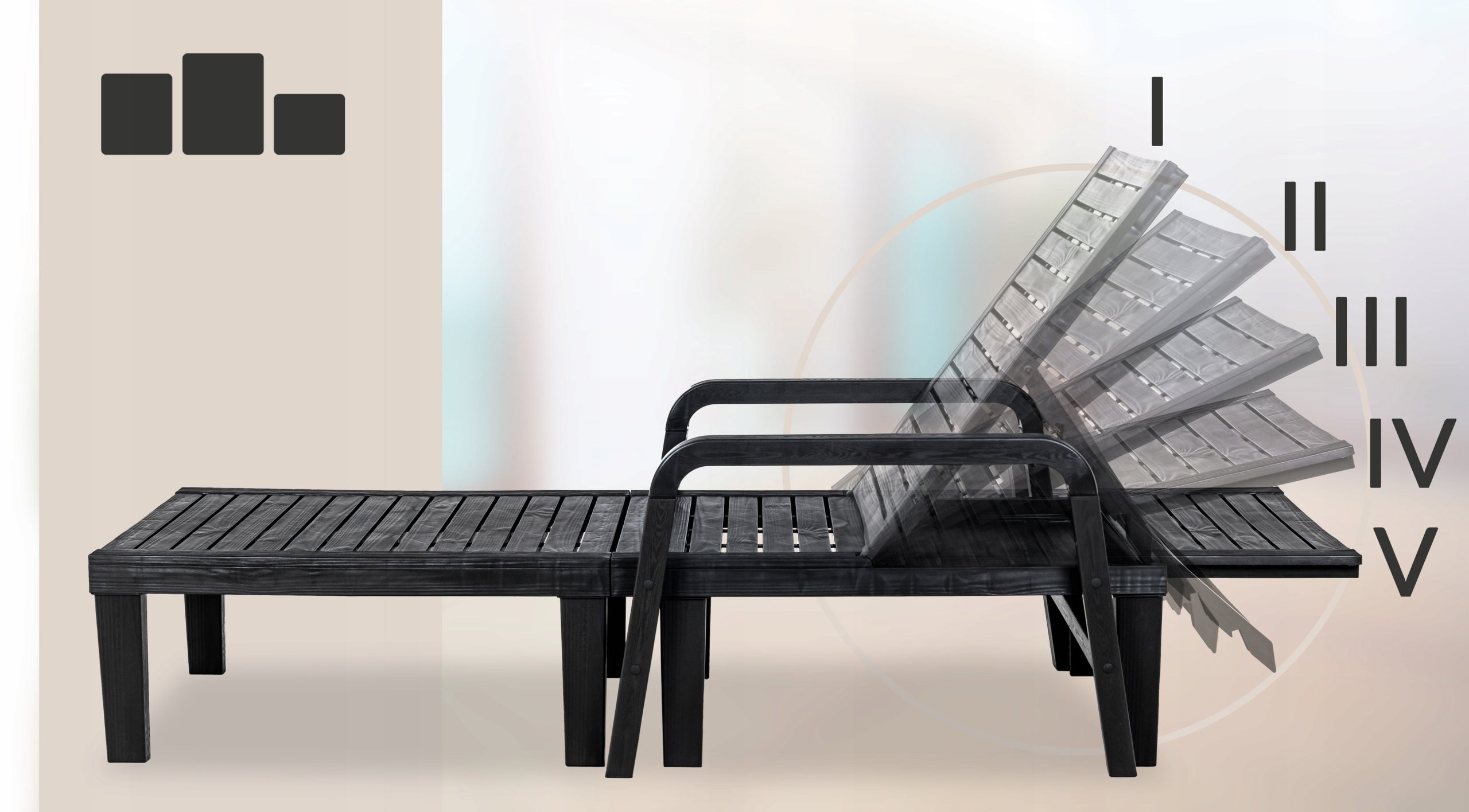 GARDEN LOUNGER POOL VITO adjustable beach TABLE couch BED armchair Frame material synthetic material