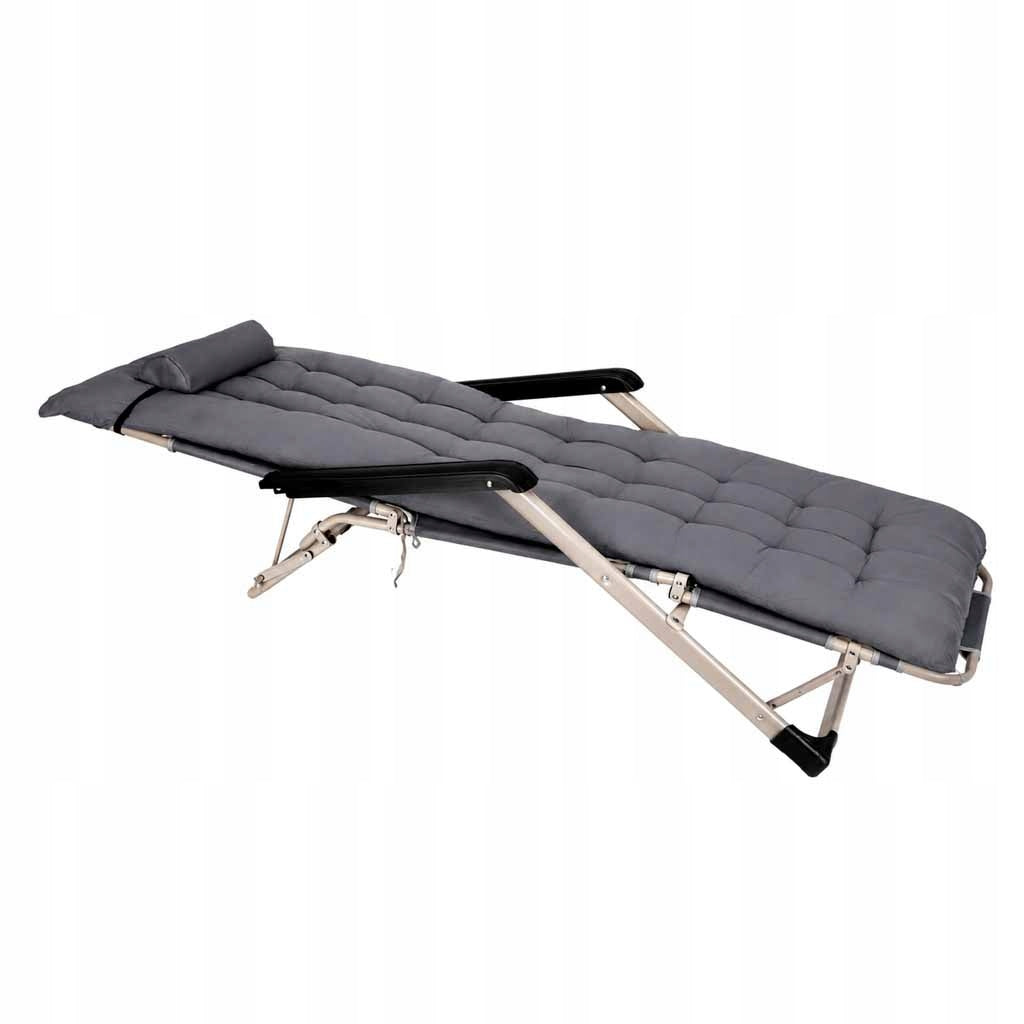 GARDEN LOUNGER WITH PILLOW FOLDING GREY TOURIST FOLDING LUARO Brand Sofotel