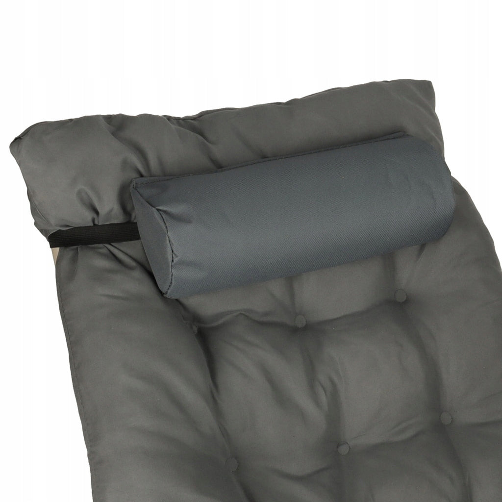 GARDEN LOUNGER WITH PILLOW FOLDING GREY TOURIST FOLDING LUARO Model ChillWell Luxury