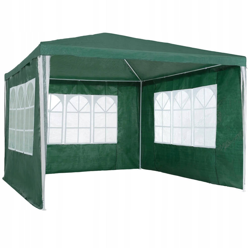 GARDEN PAVILION 300 x 300 cm TRADE TENT + 3 SIDE WALLS WINDOWS