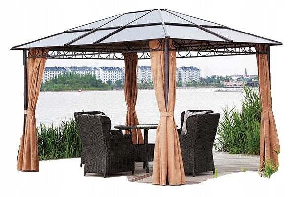 GARDEN PAVILION 3x3,6m GARDEN GAZEBO ALUMINUM POLYCARBONATE 6mm