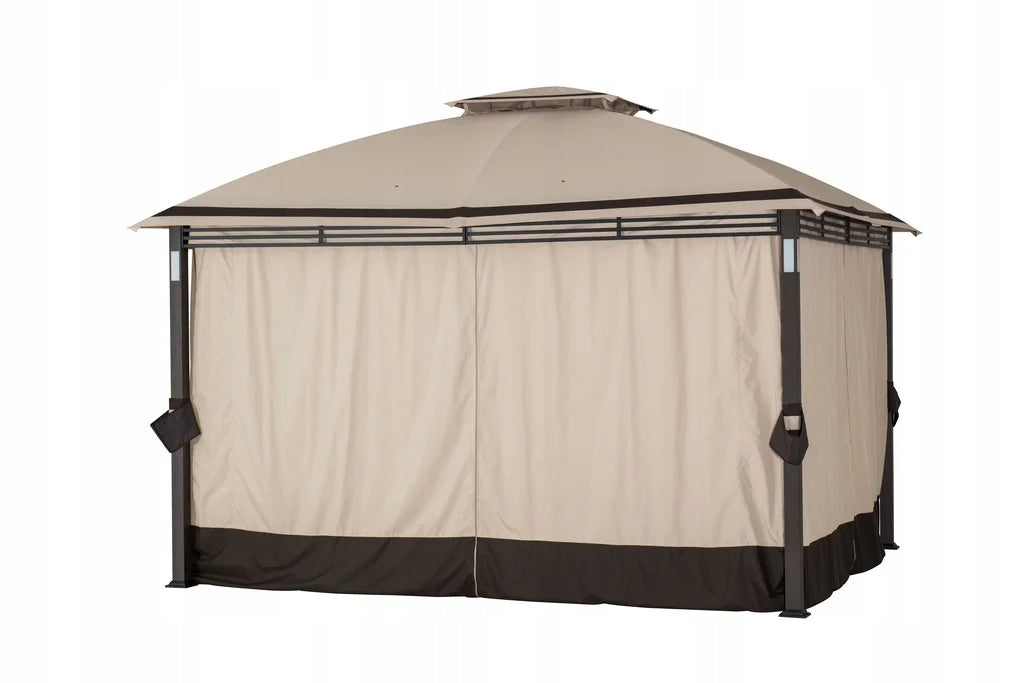GARDEN PAVILION 3x4 TERRACE CANOPY BEIGE MOSQUITO NETS LED DELUXE CURTAINS Manufacturer code A101017511