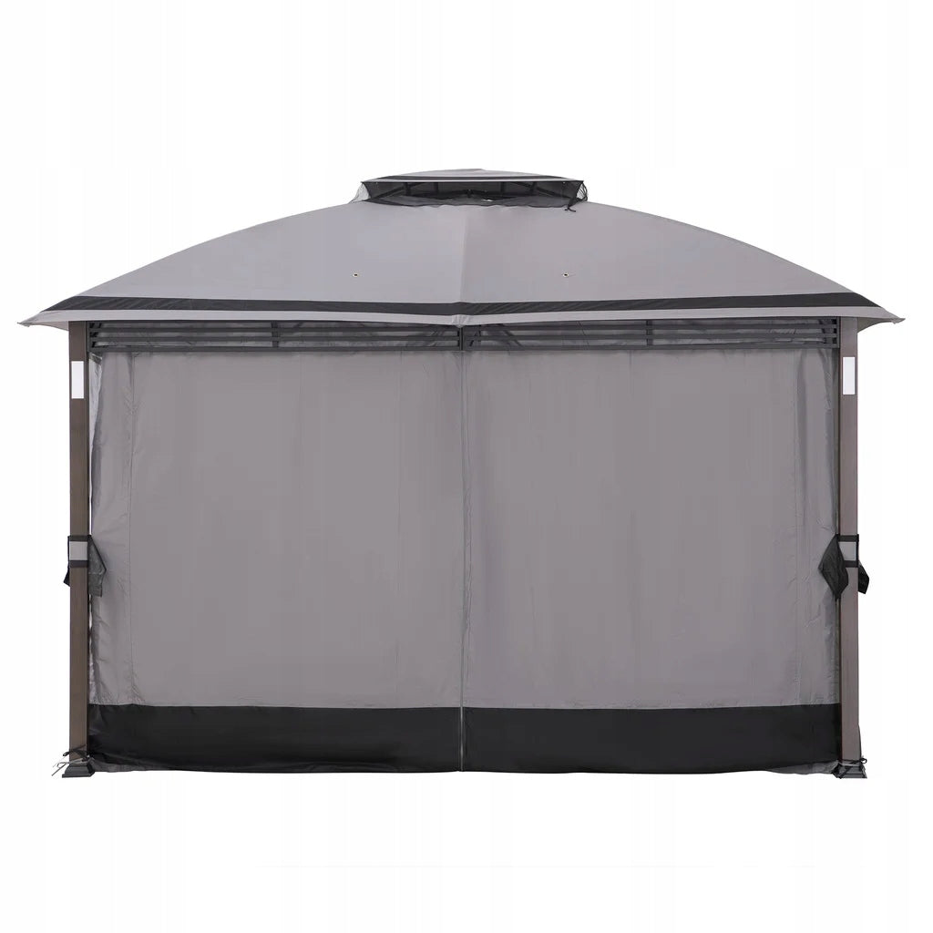 GARDEN PAVILION 3x4 TERRACE CANOPY GREY MOSQUITO NETS LED DELUXE CURTAINS Manufacturer code A101017550