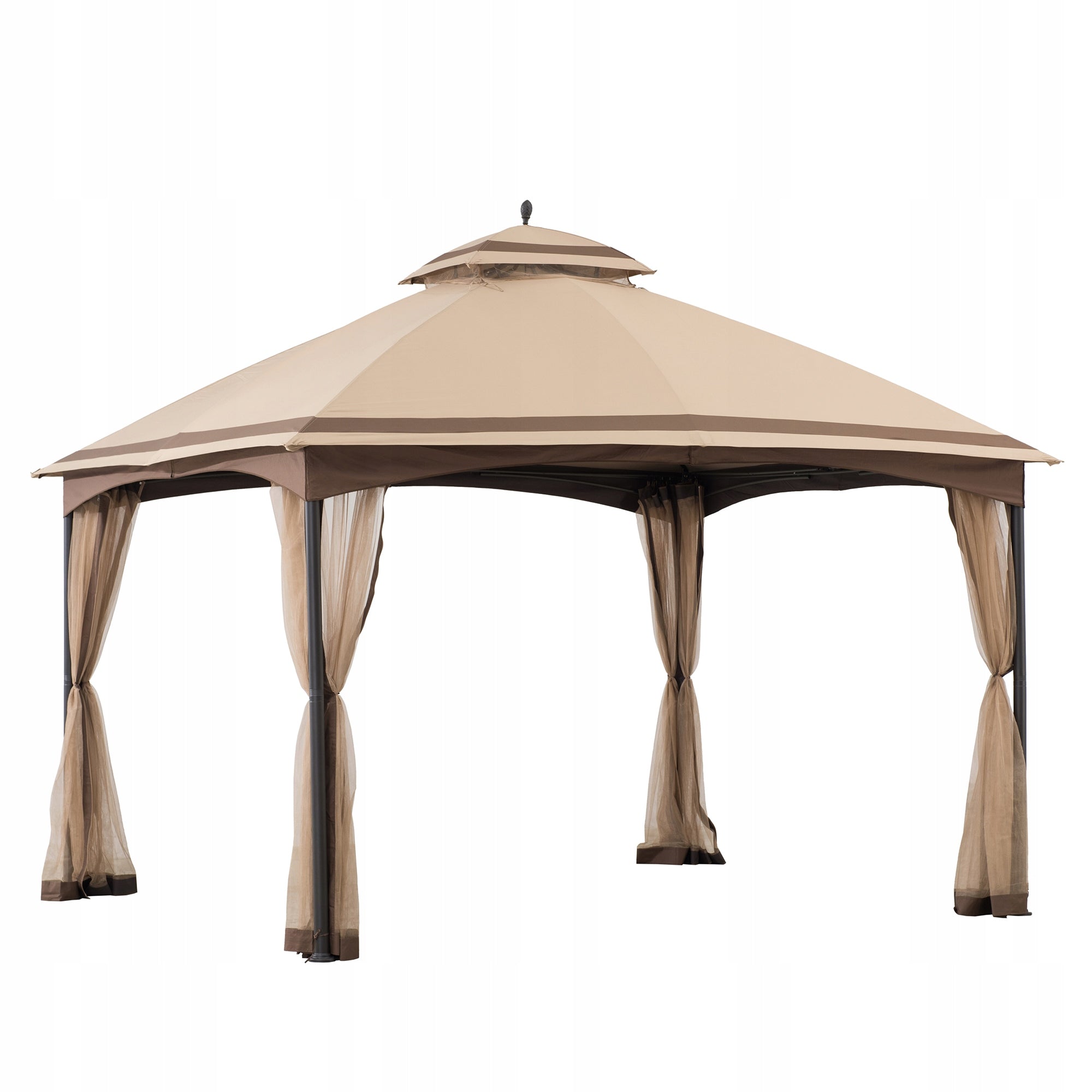 GARDEN PAVILION 3x4 m GARDEN TENT, MOSQUITO NET, BEIGE, STEEL FRAME