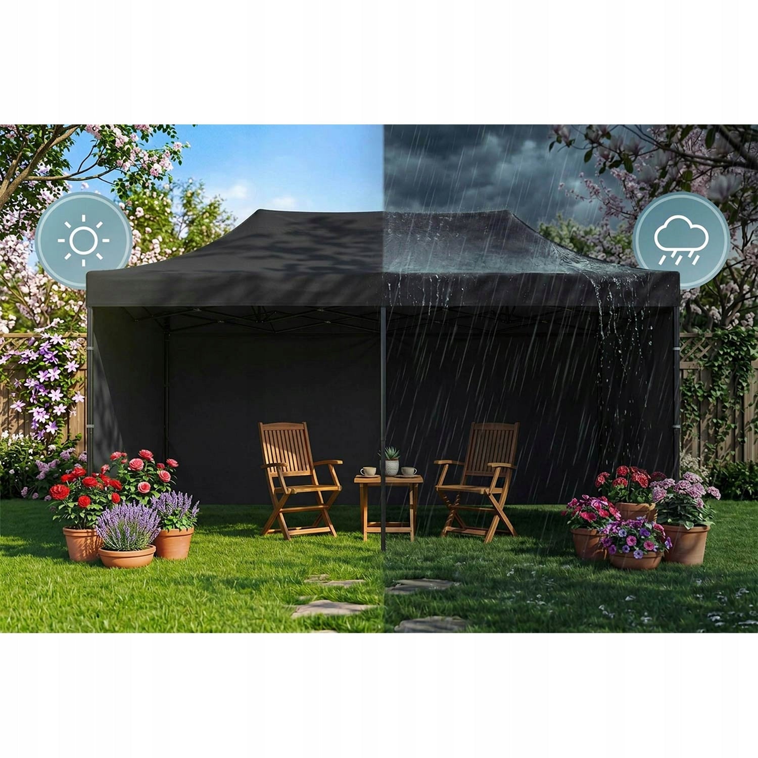 GARDEN PAVILION 3x6 M TRADE TENT EXPRESS AUTOMATIC BLACK Manufacturer no brand