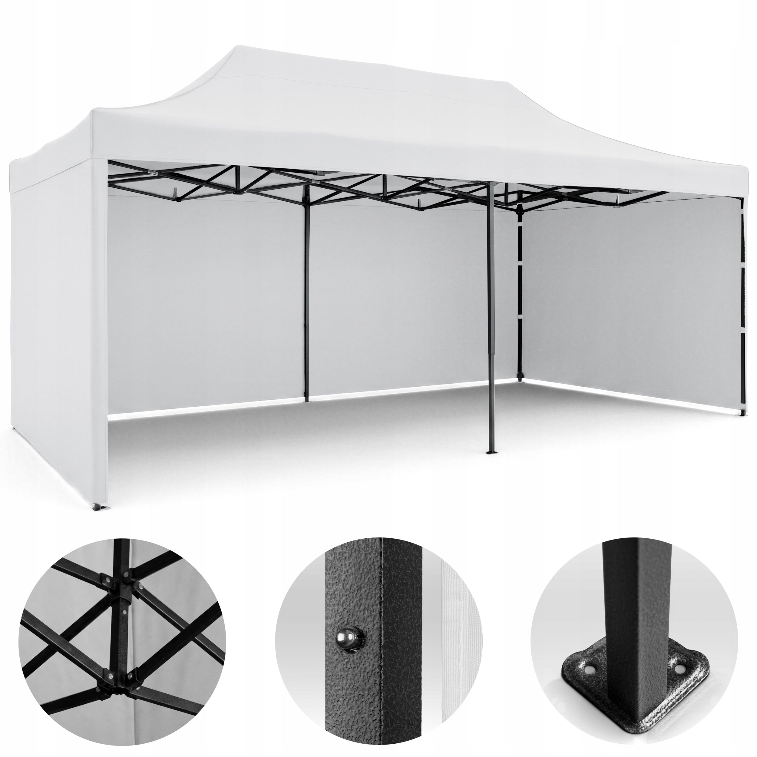GARDEN PAVILION GAZEBO TRADE TENT PARTY 3x6x3m 3 WALLS PLONOS