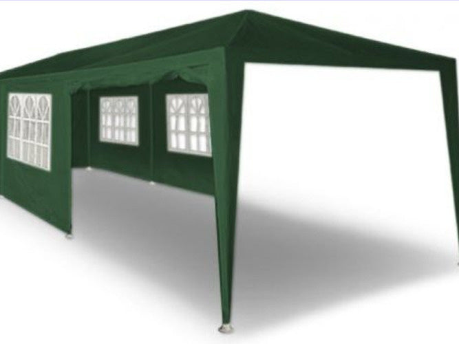 GARDEN PAVILION PARTY TENT CATERING GREEN 3x9 m + 8 WALLS Number of side walls 8 walls