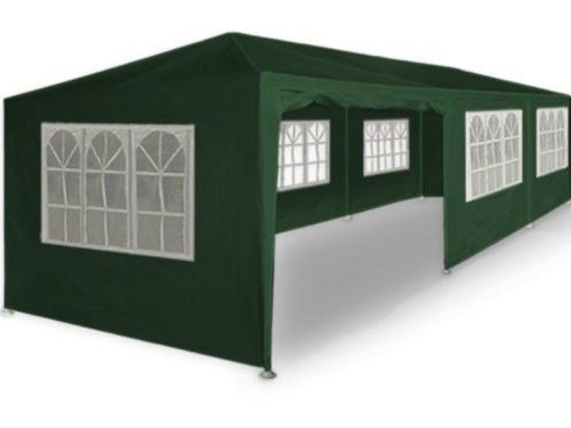 GARDEN PAVILION PARTY TENT CATERING GREEN 3x9 m + 8 WALLS