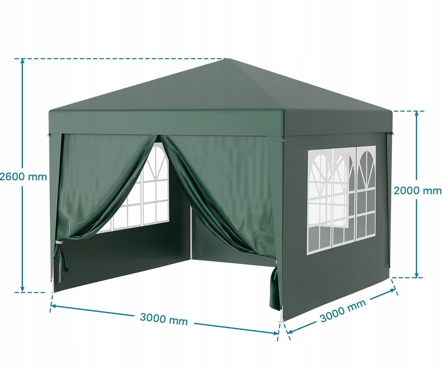GARDEN PAVILION TENT 4 WALLS GAZEBO FOR GARDEN PARTY COMMERCIAL Number of side walls 4 walls