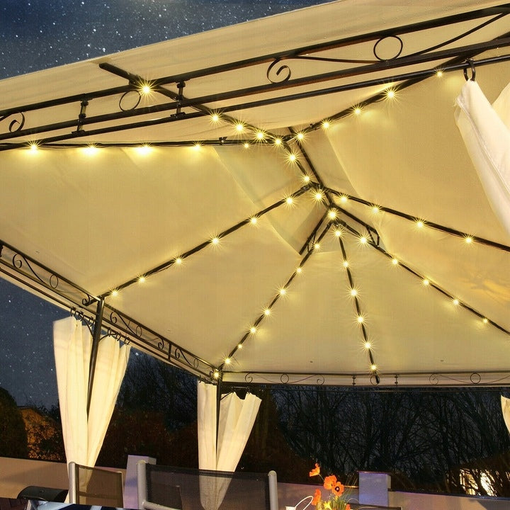 GARDEN PAVILION TENT GAZEBO 3x4m MOSQUITO NET LED Packaging status original