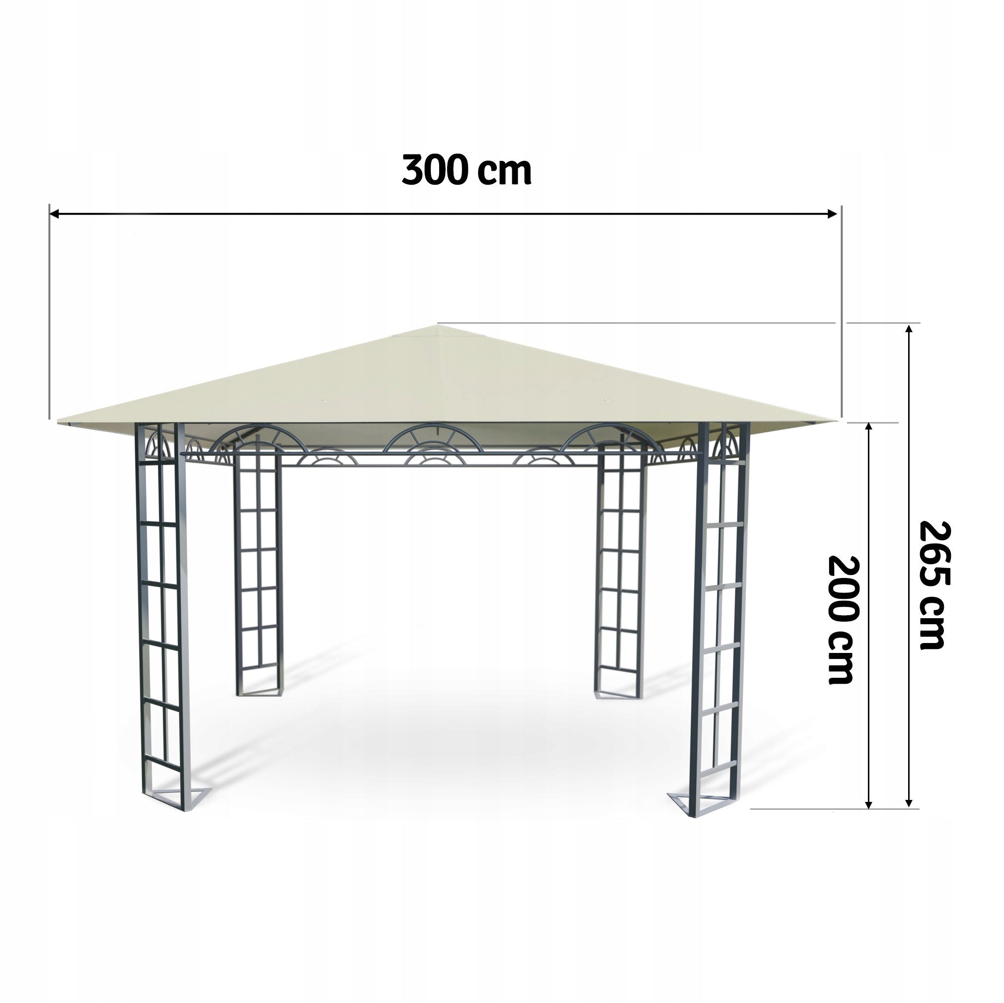 GARDEN PAVILION TENT GAZEBO FOR PARTY TERRACE 3x3m 4 WALLS Type pavilion