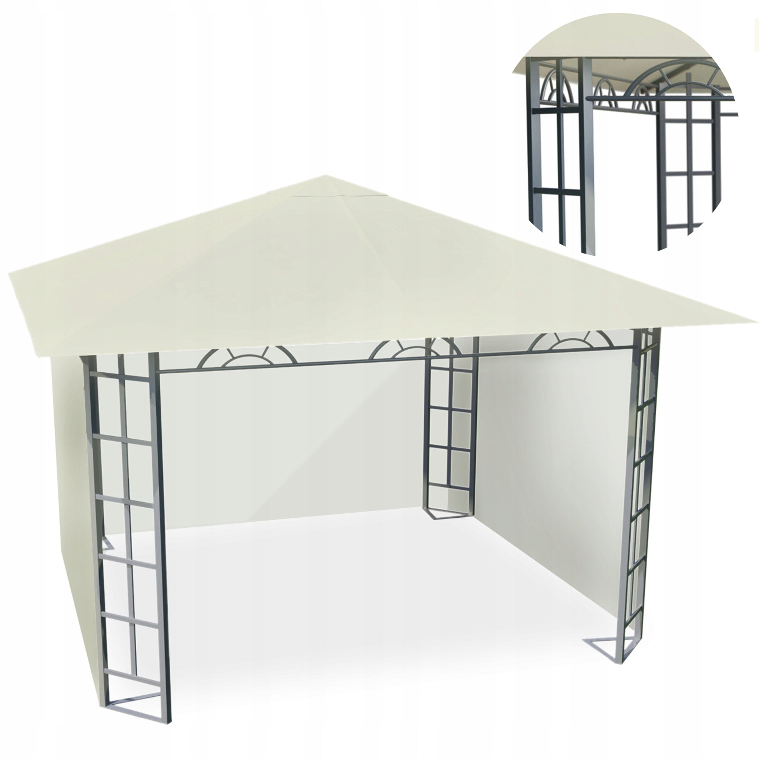 GARDEN PAVILION TENT GAZEBO FOR PARTY TERRACE 3x3m 4 WALLS
