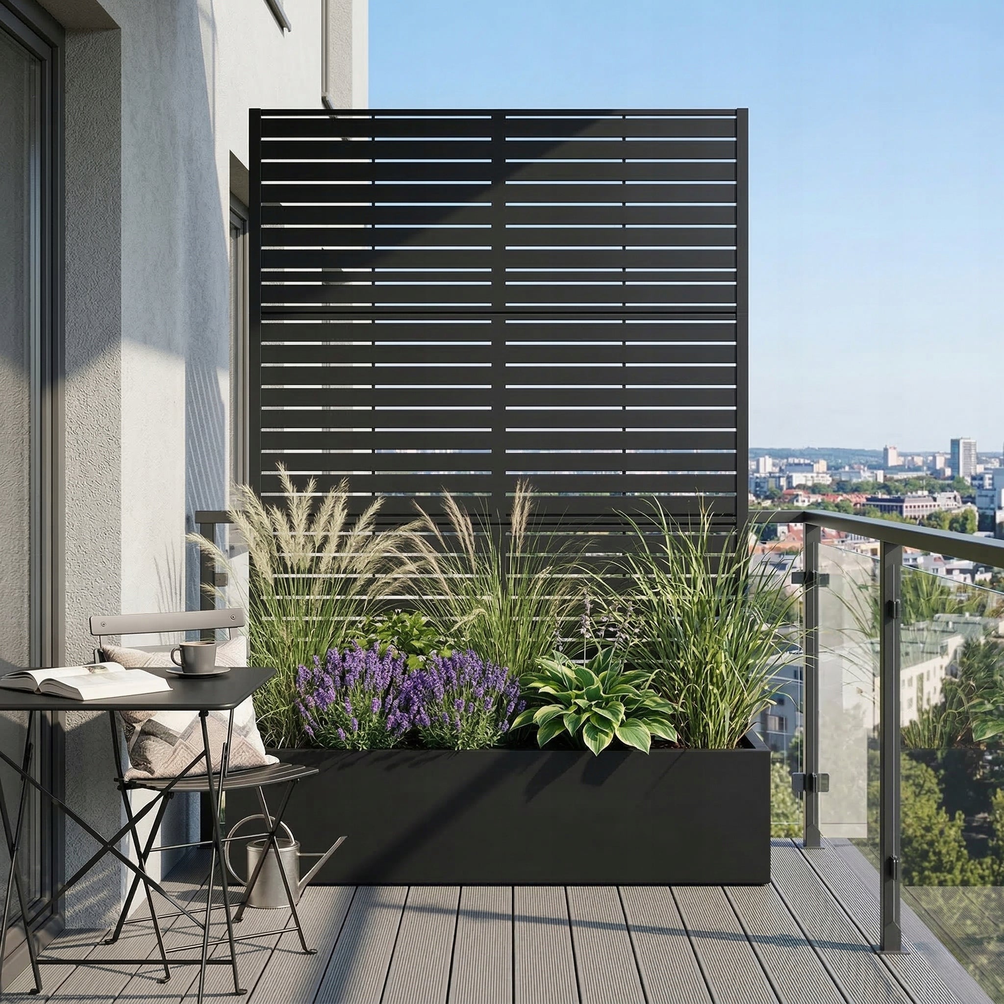 GARDEN PLANTER POT WITH PERGOLA GRILLE LARGE FOR TERRACE BALCONY WITH LADDER Product height 178.5 cm