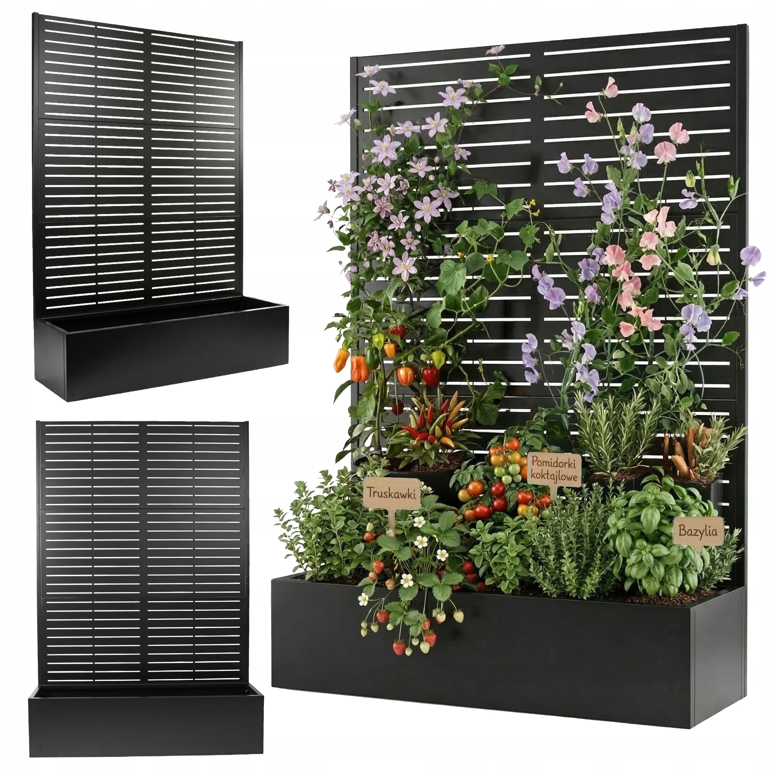 GARDEN PLANTER POT WITH PERGOLA GRILLE LARGE FOR TERRACE BALCONY WITH LADDER