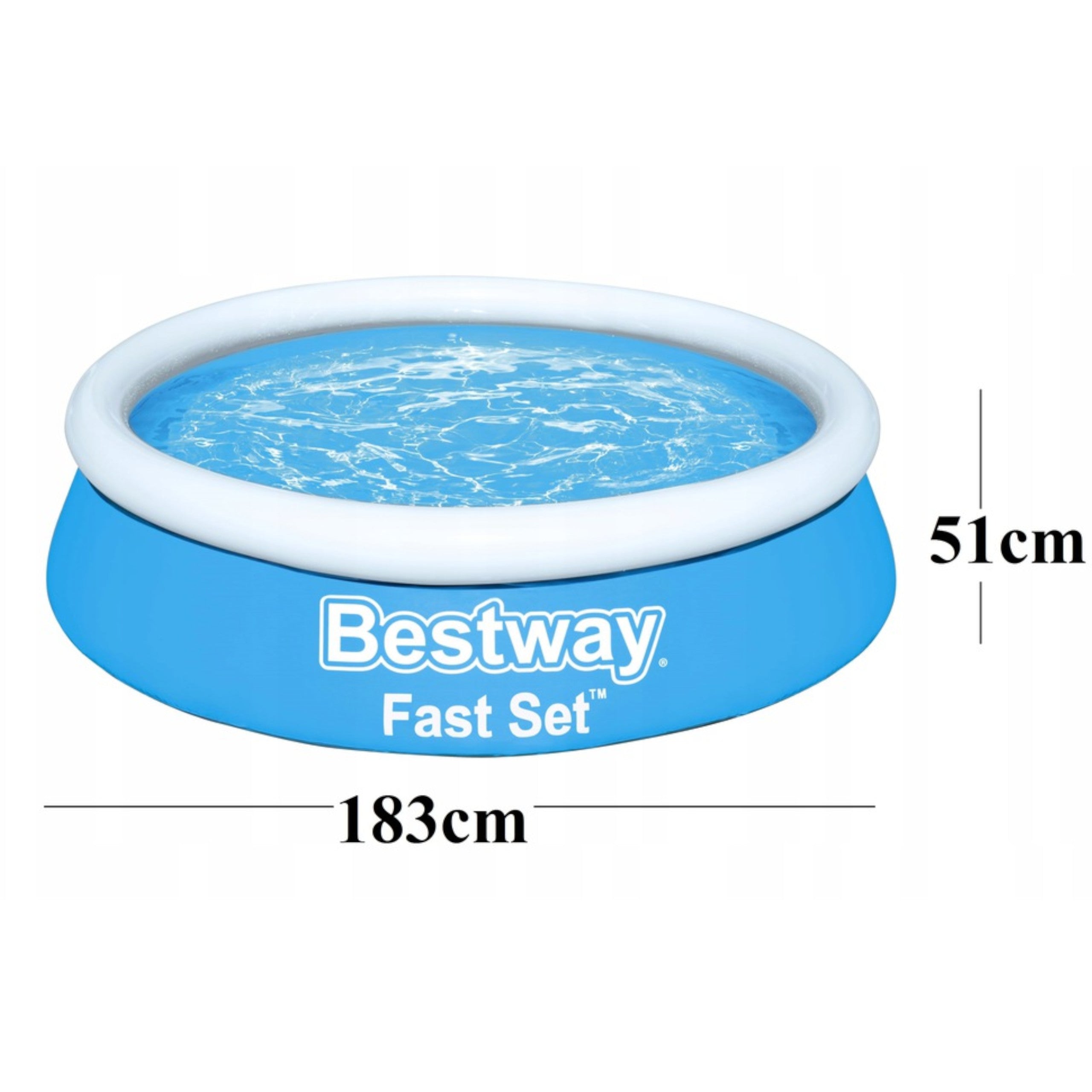 GARDEN POOL BESTWAY ROUND EXPANSION 183 x 51 cm SOLID QUICK INSTALLATION Brand Bestway