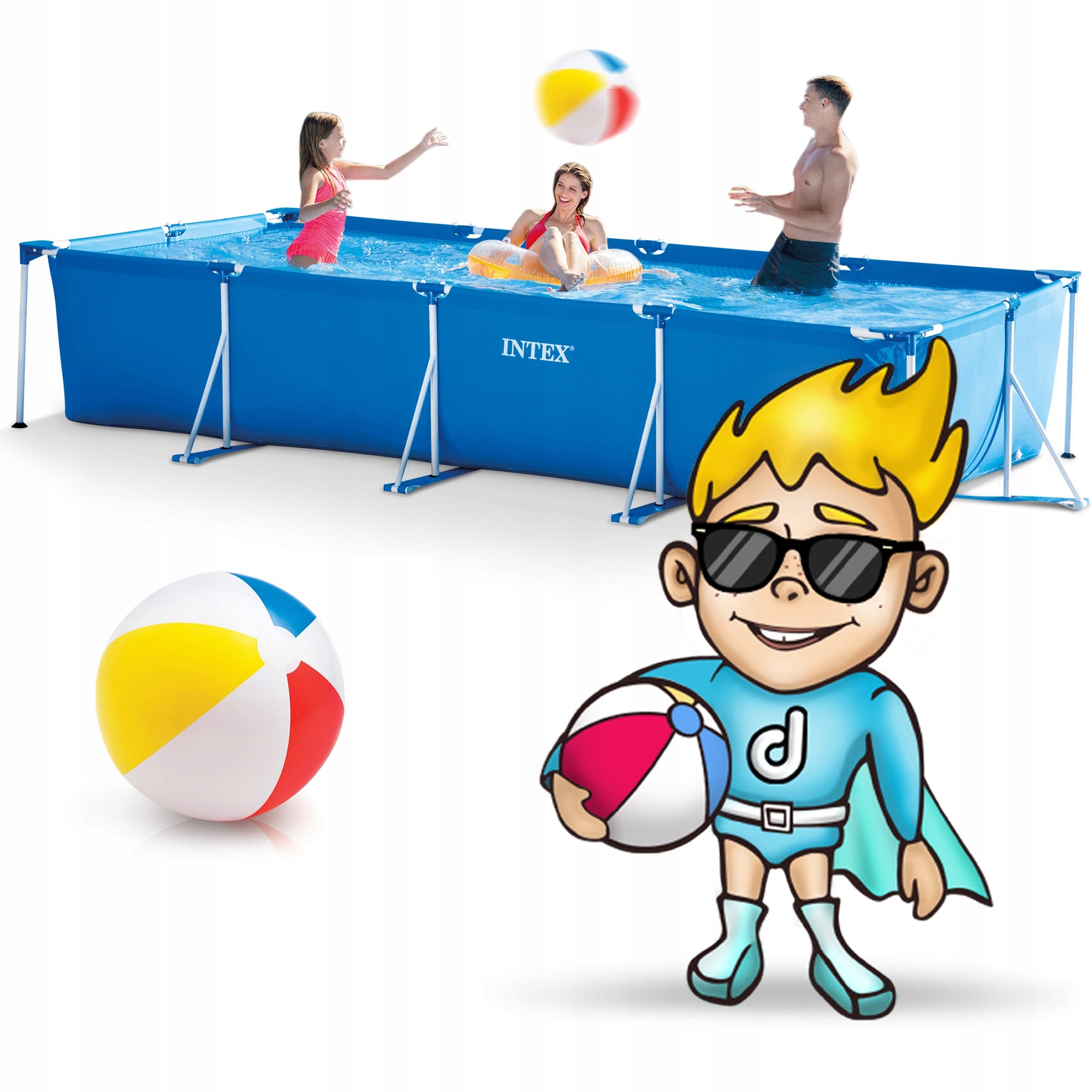 GARDEN POOL FRAME INTEX 450x220 set 16in1 Brand Intex