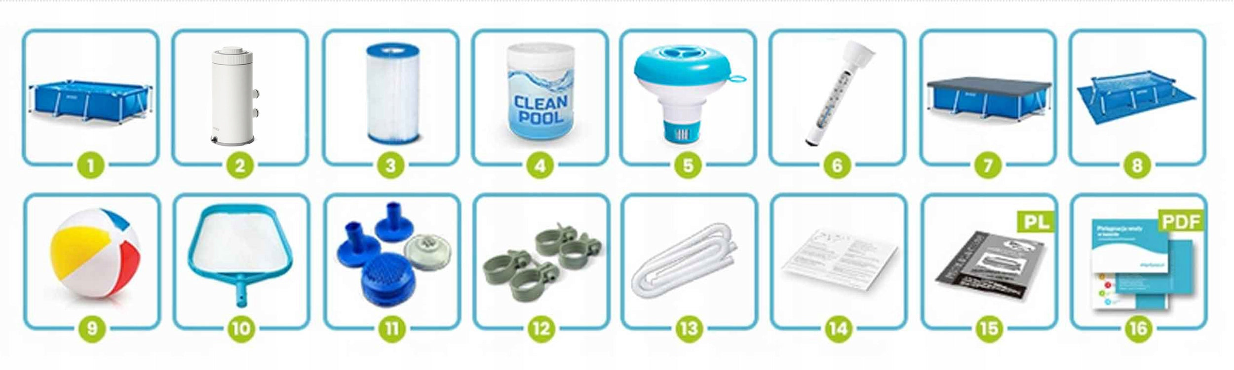 GARDEN POOL FRAME INTEX 450x220 set 16in1 Manufacturer code 28273-15W1