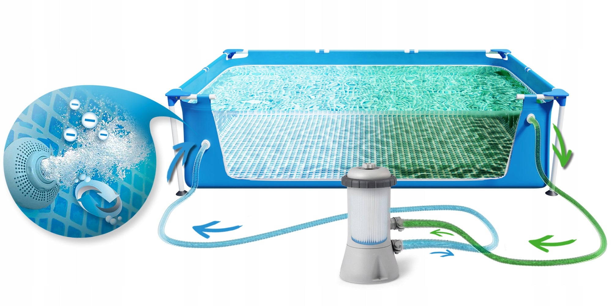 GARDEN POOL FRAME INTEX 450x220 set 16in1 Volume 7127 l