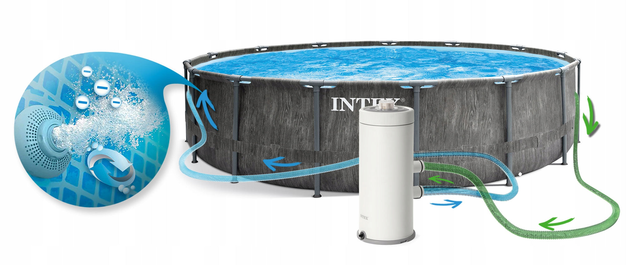 GARDEN POOL FRAME INTEX 457x122 SET 18IN1 Height 122 cm