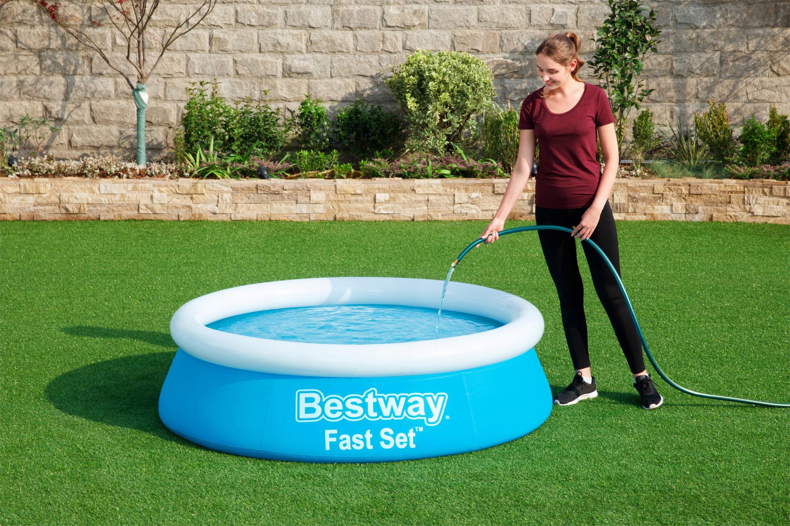 GARDEN POOL INFLATABLE EXPANSION FOR CHILDREN ROUND BESTWAY 183x51CM STRONG Volume 940 l